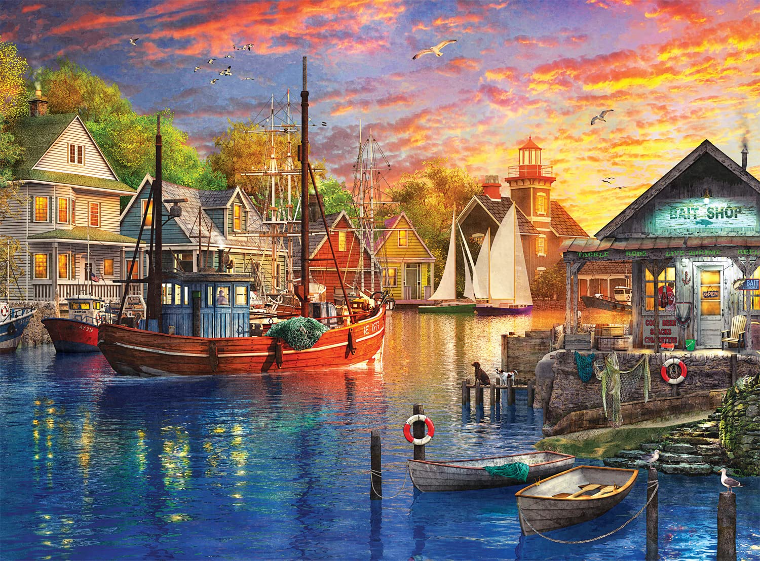 Foto 1 | Rompecabezas Buffalo Games Dominic Davison Dusk Harbor 1000 Piezas - Venta Internacional.