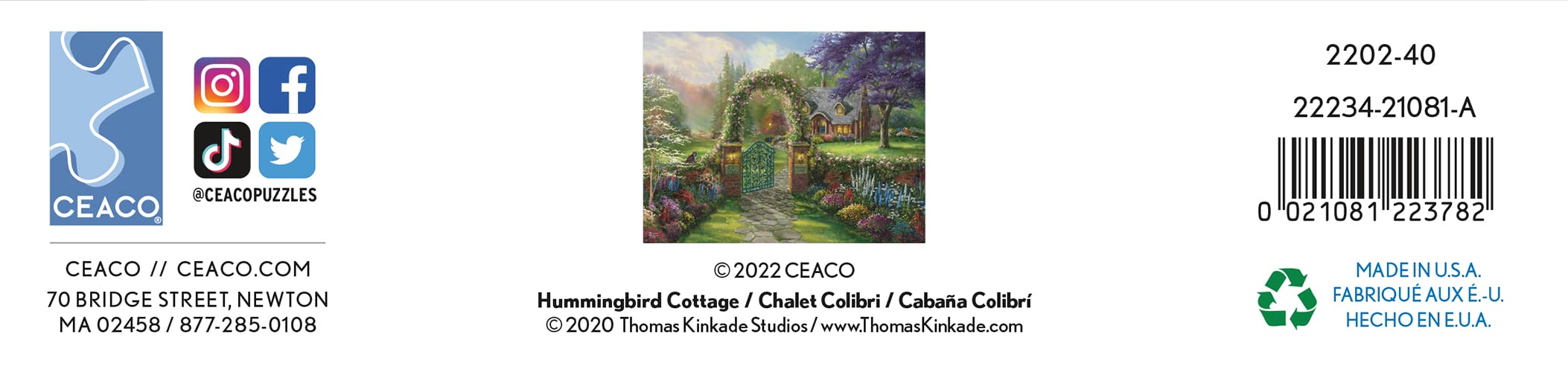 Foto 8 pulgar | Rompecabezas Ceaco Thomas Kinkade Inspirations De 300 Piezas - Venta Internacional.