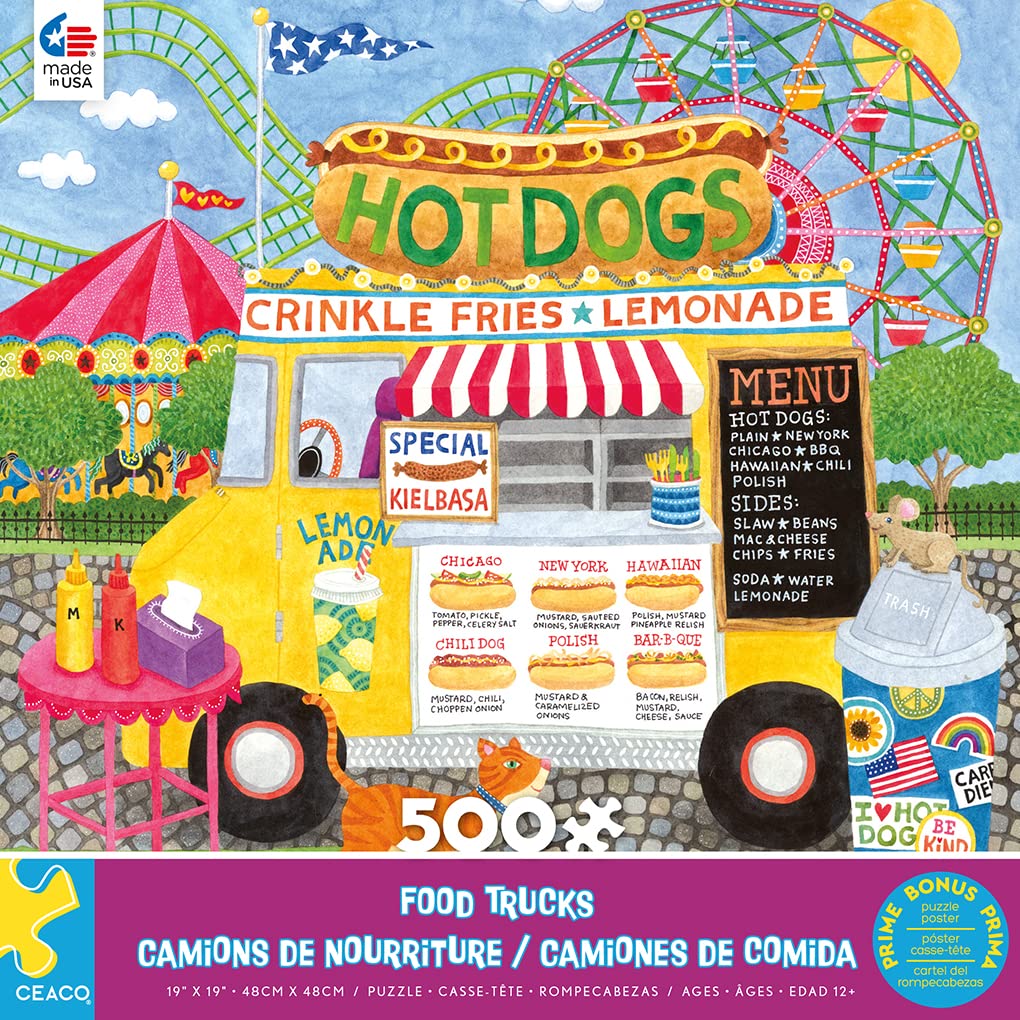 Foto 3 pulgar | Rompecabezas Ceaco Food Trucks Hot Dog Truck Ii, 500 Piezas - Venta Internacional.