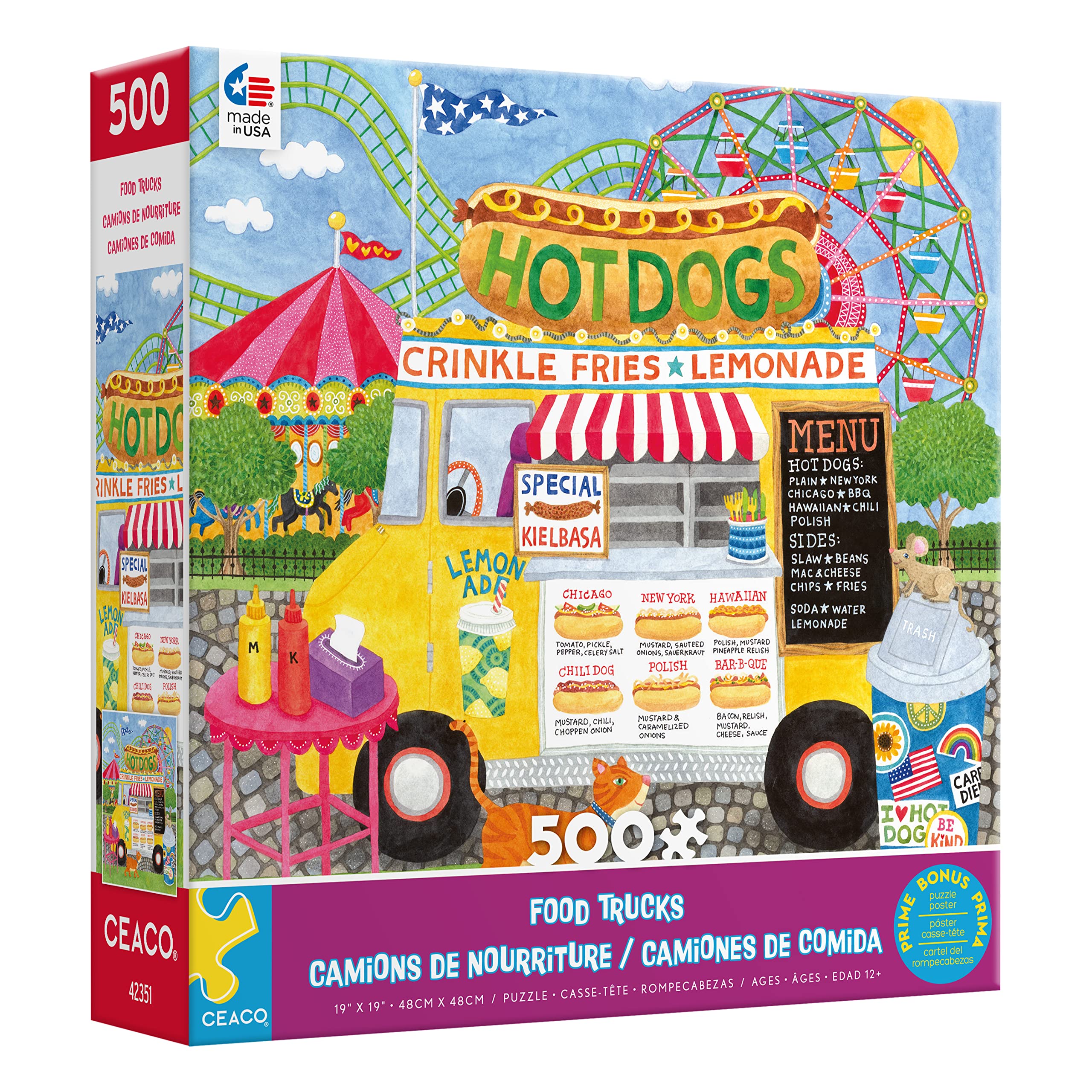 Foto 4 pulgar | Rompecabezas Ceaco Food Trucks Hot Dog Truck Ii, 500 Piezas - Venta Internacional.