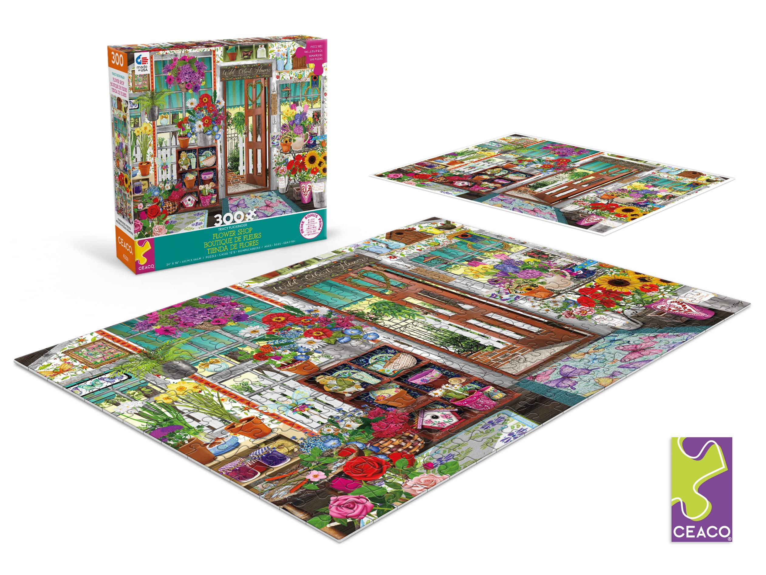 Foto 2 | Rompecabezas Ceaco Tracy Flickinger Flower Shop 300 Piezas - Venta Internacional.