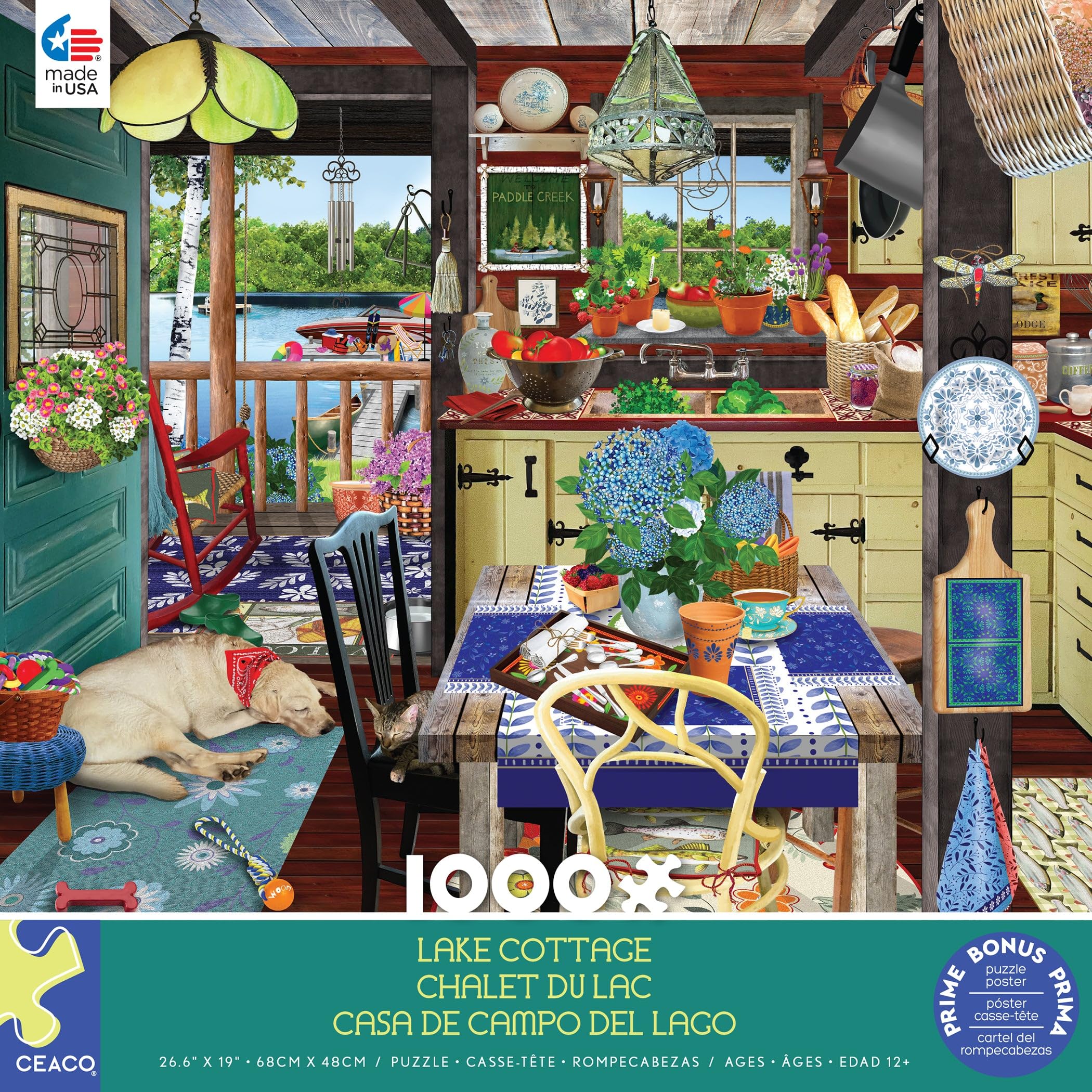 Rompecabezas Ceaco Tracy Flickinger Lake Cottage 1000 Piezas - Venta Internacional.