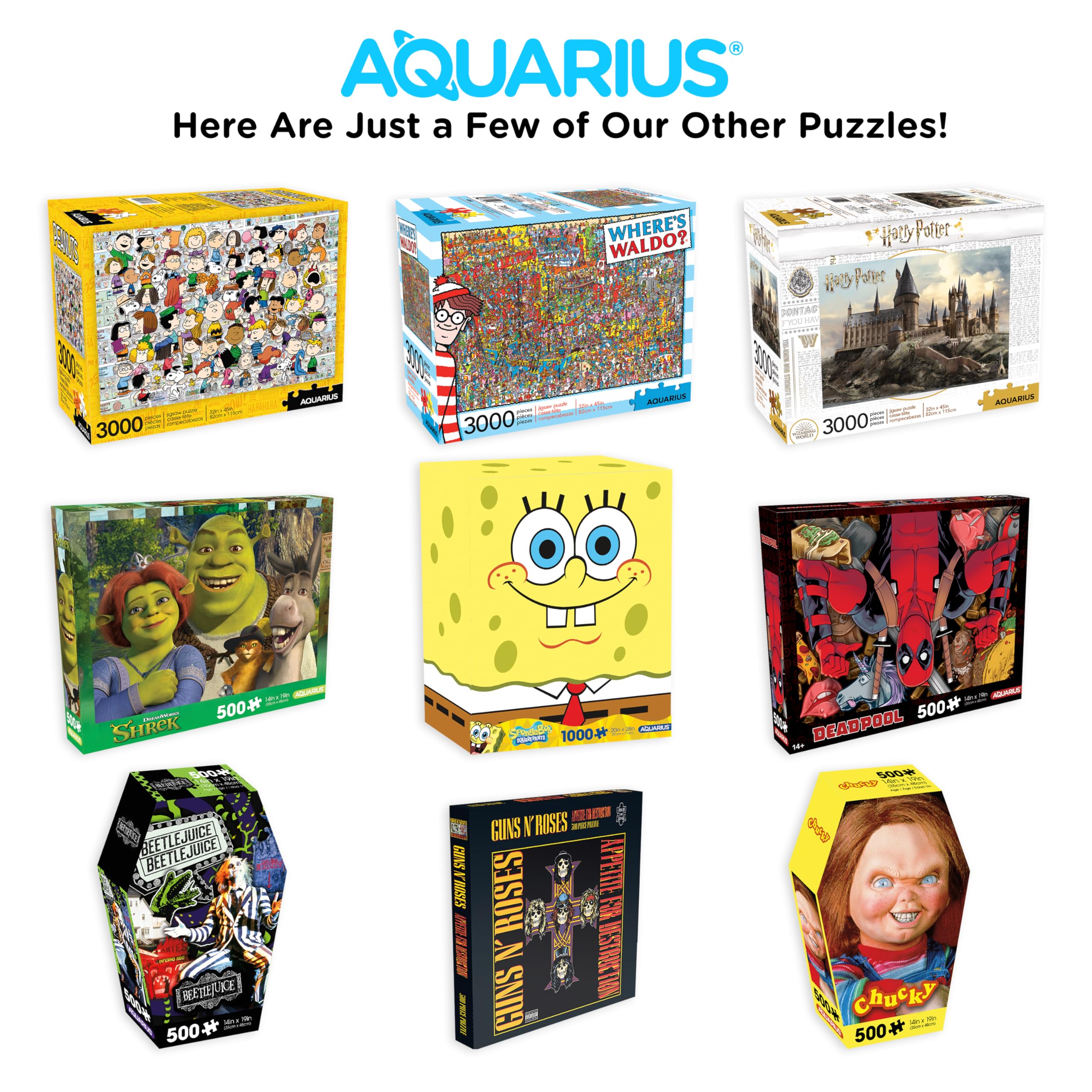 Foto 6 | Puzzle Aquarius Beetlejuice 500 Piezas En Caja De Ataúd - Venta Internacional.