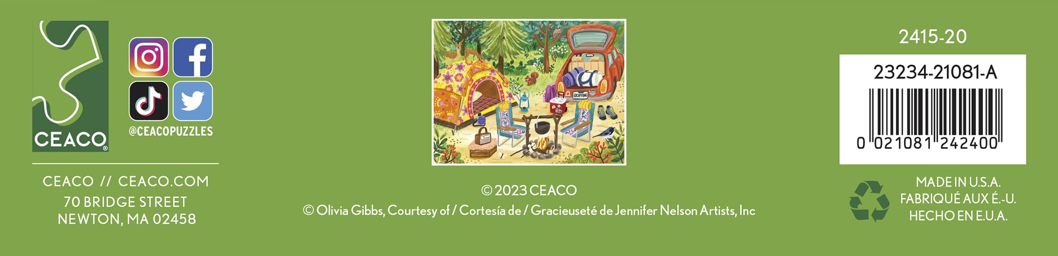 Foto 5 pulgar | Rompecabezas Ceaco Olivia Gibbs Go Camping 500 Piezas - Venta Internacional.