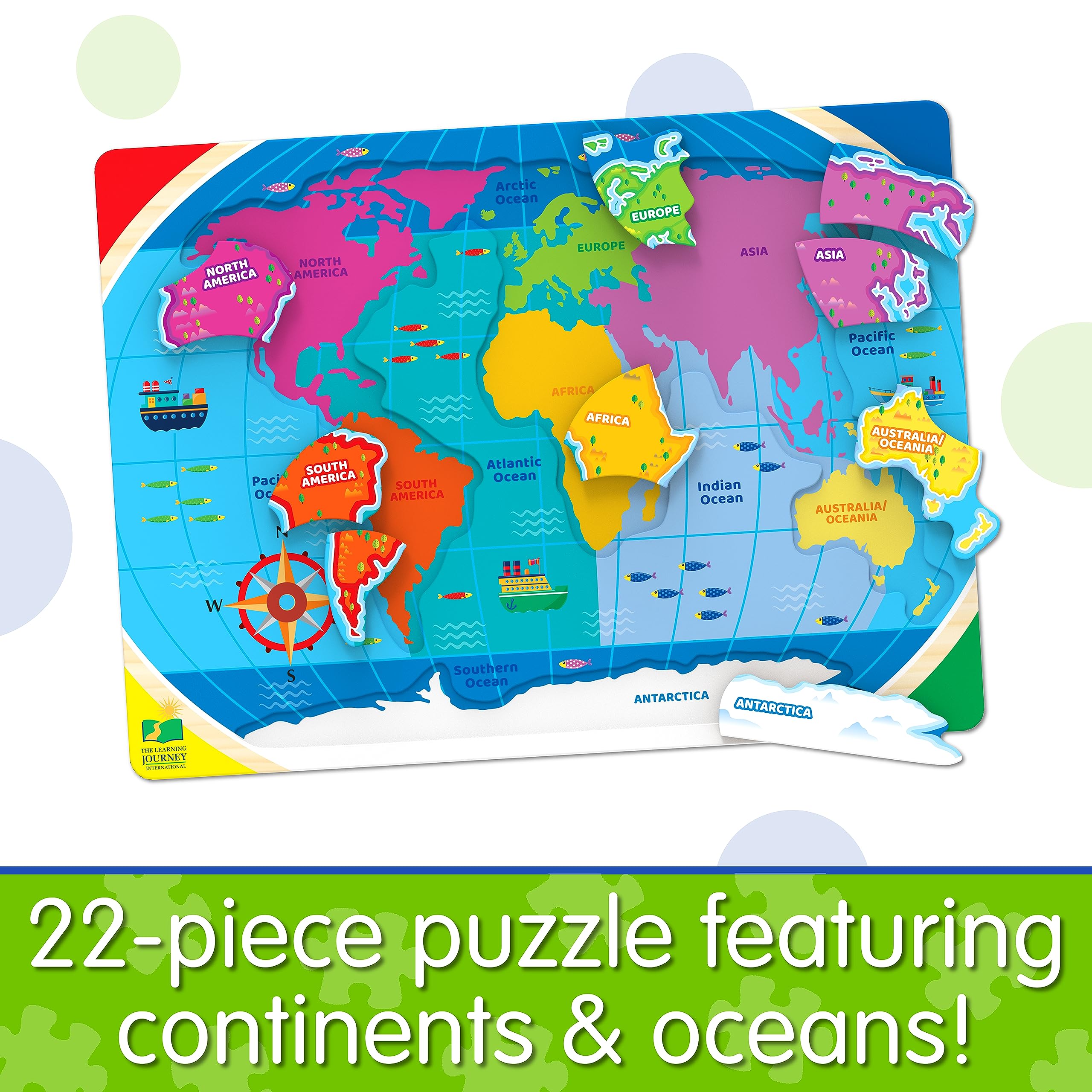 Foto 3 pulgar | Puzzle The Learning Journey Lift & Learn Continentes Y Océanos - Venta Internacional.