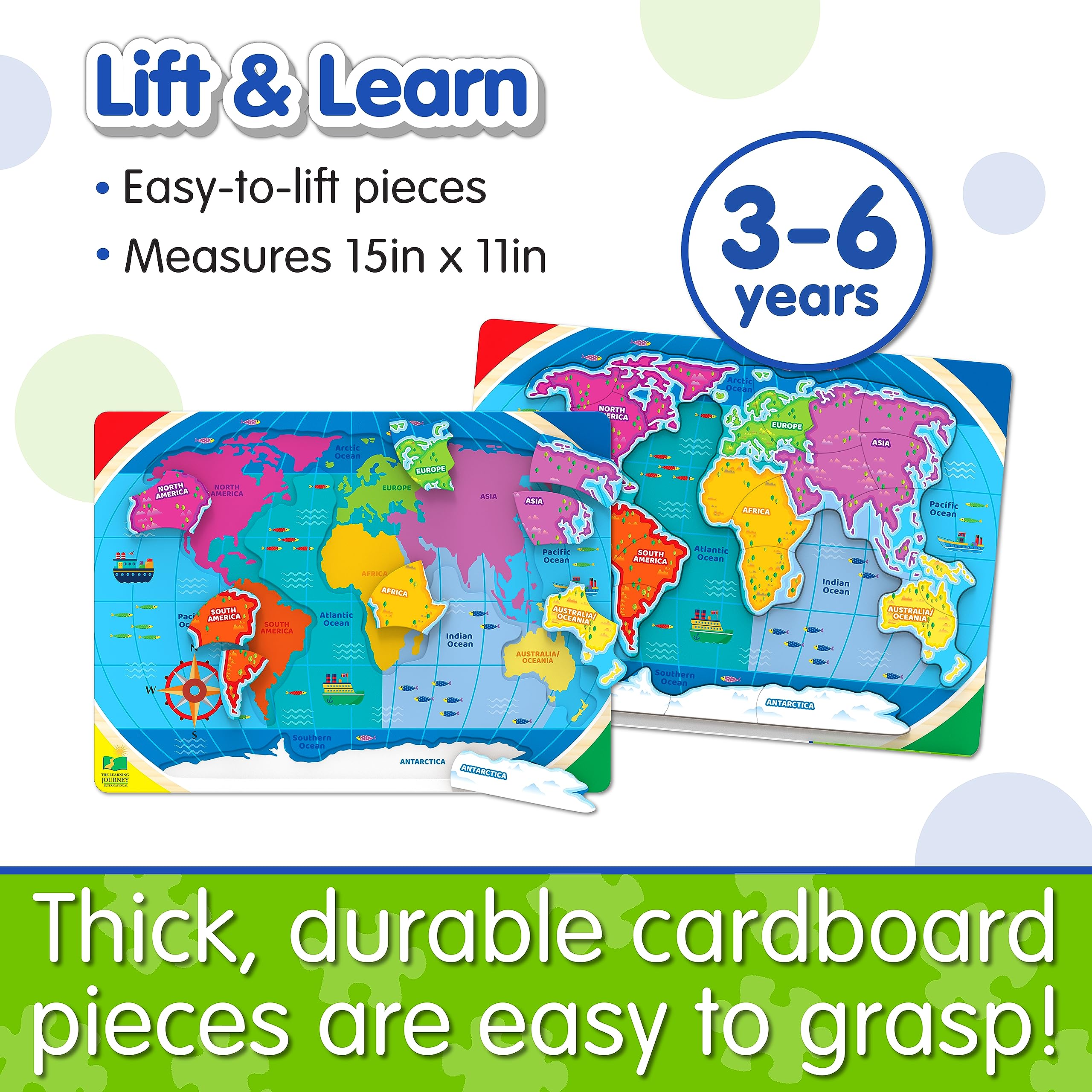 Foto 4 pulgar | Puzzle The Learning Journey Lift & Learn Continentes Y Océanos - Venta Internacional.