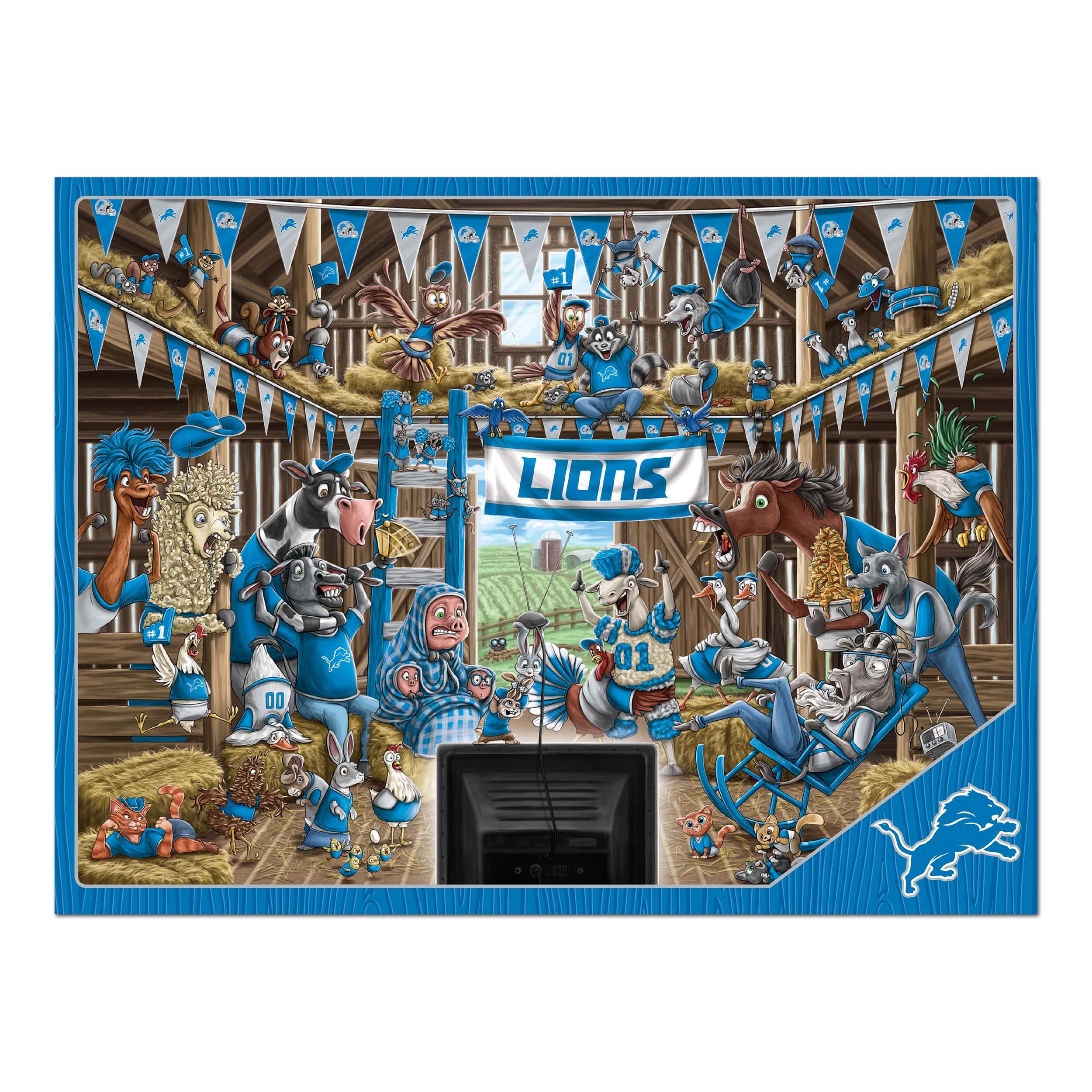 Foto 4 pulgar | Ventiladores Puzzle Youthefan Nfl Detroit Lions Barnyard, 500 Unidades - Venta Internacional.