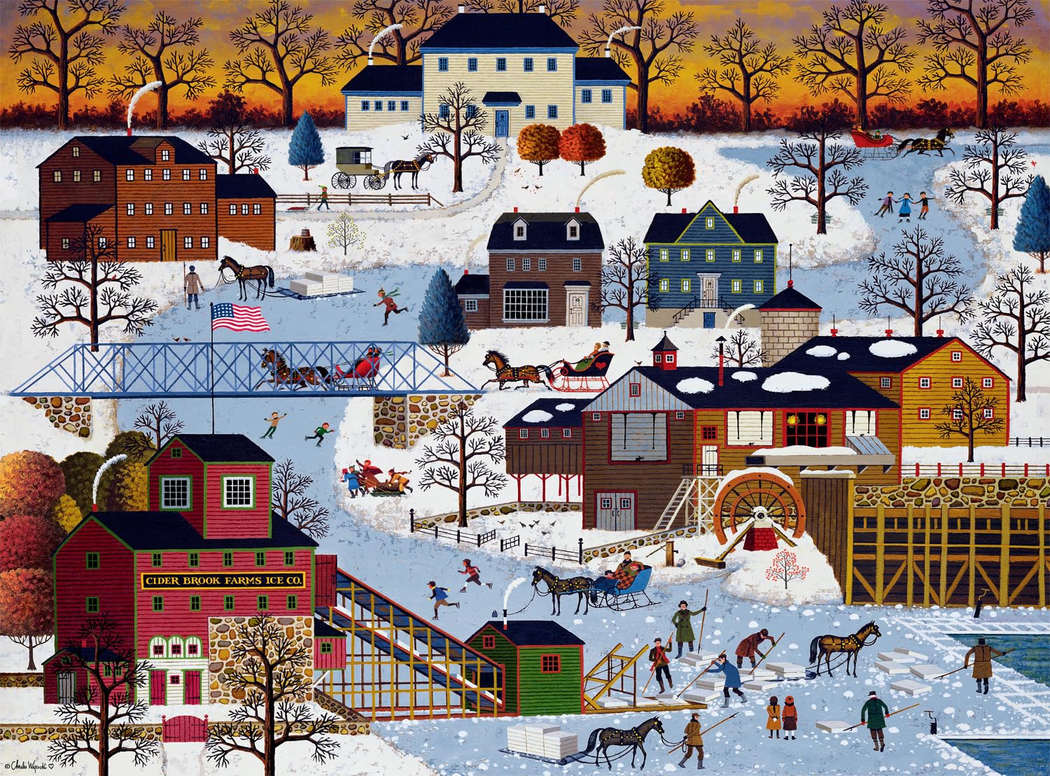 Rompecabezas Buffalo Games Charles Wysocki Cider Brook, 1000 Unidades - Venta Internacional.