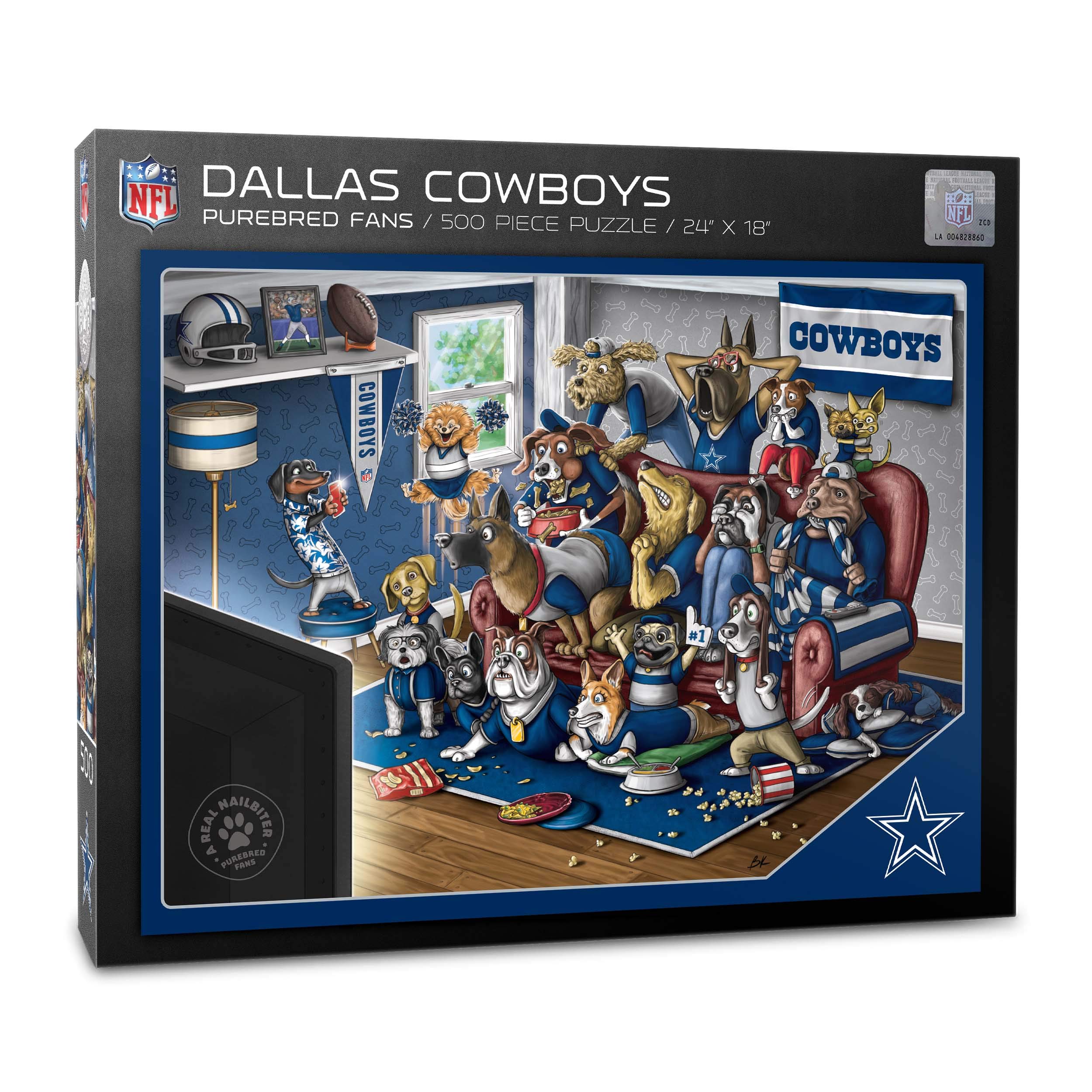 Puzzle Youthefan Nfl Dallas Cowboys Purebred Fans, 500 Unidades - Venta Internacional.