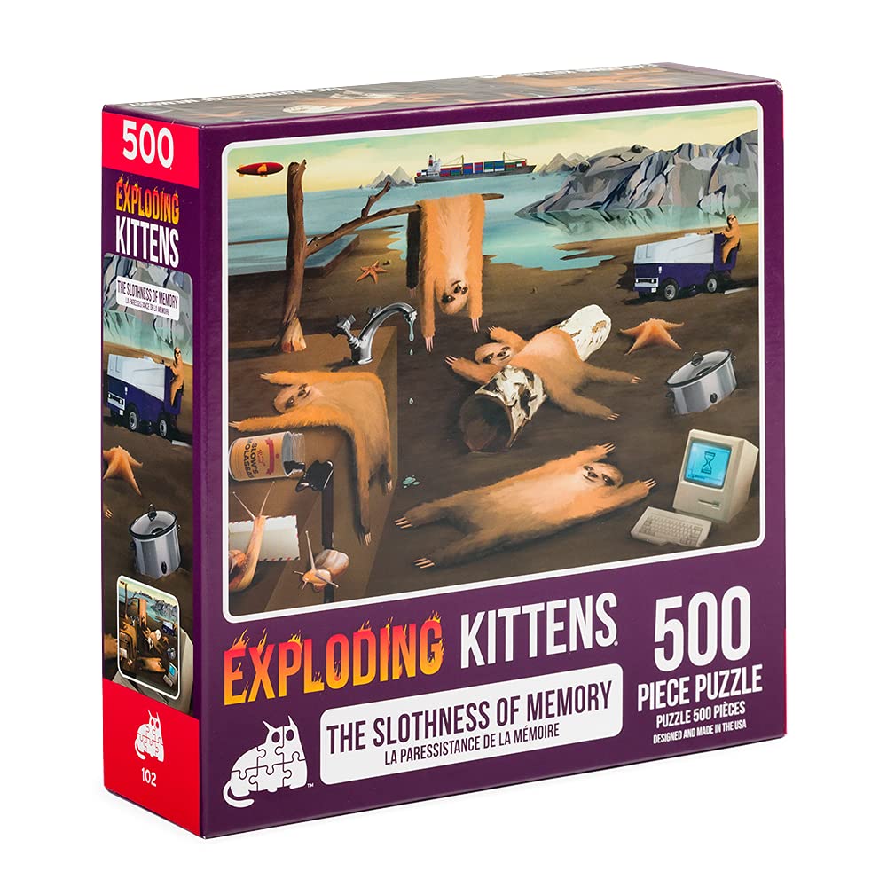 Rompecabezas Exploding Kittens Slothness Of Memory, 500 Piezas - Venta Internacional.