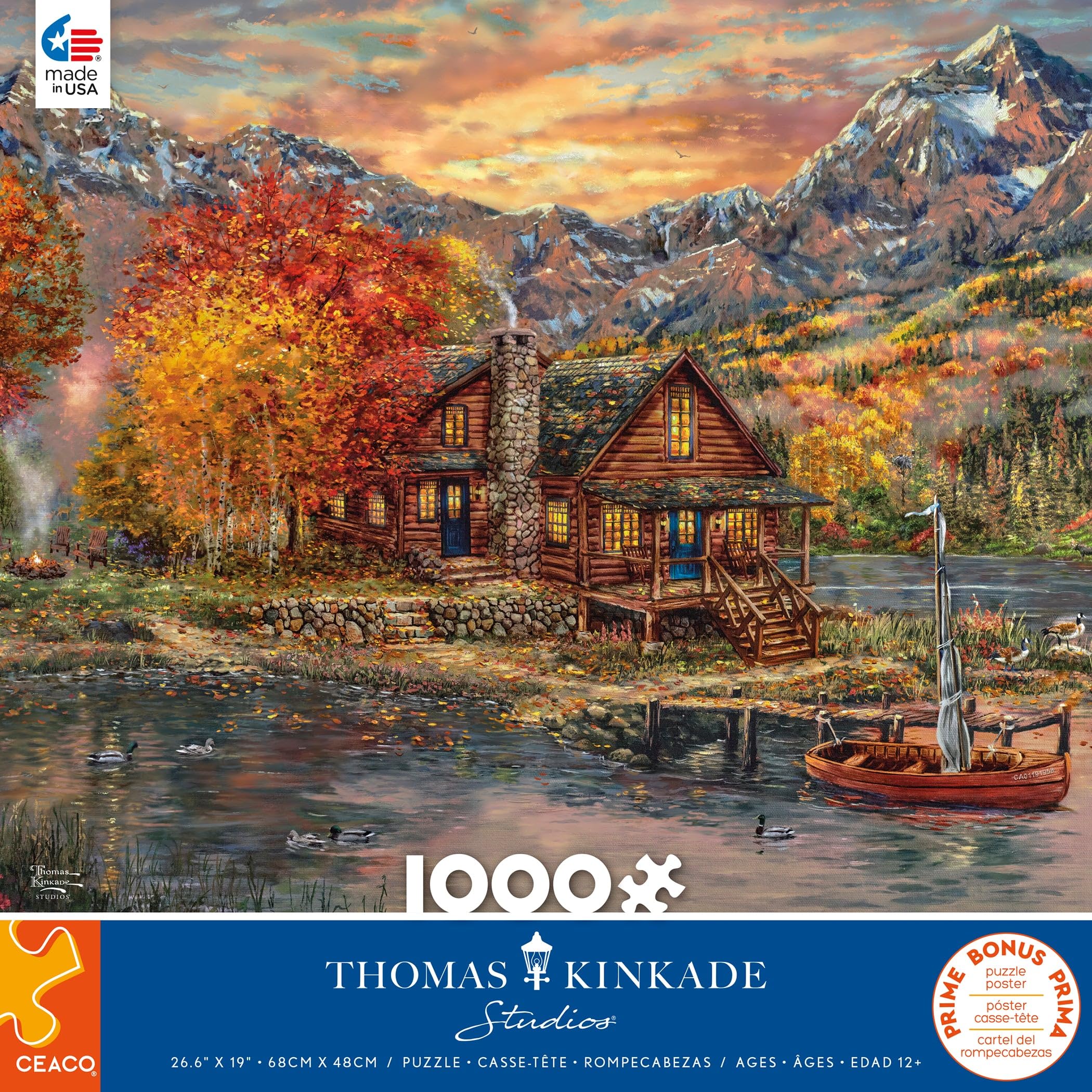 Foto 2 pulgar | Rompecabezas Ceaco Thomas Kinkade A Perfect Fall Day, 1000 Piezas - Venta Internacional.