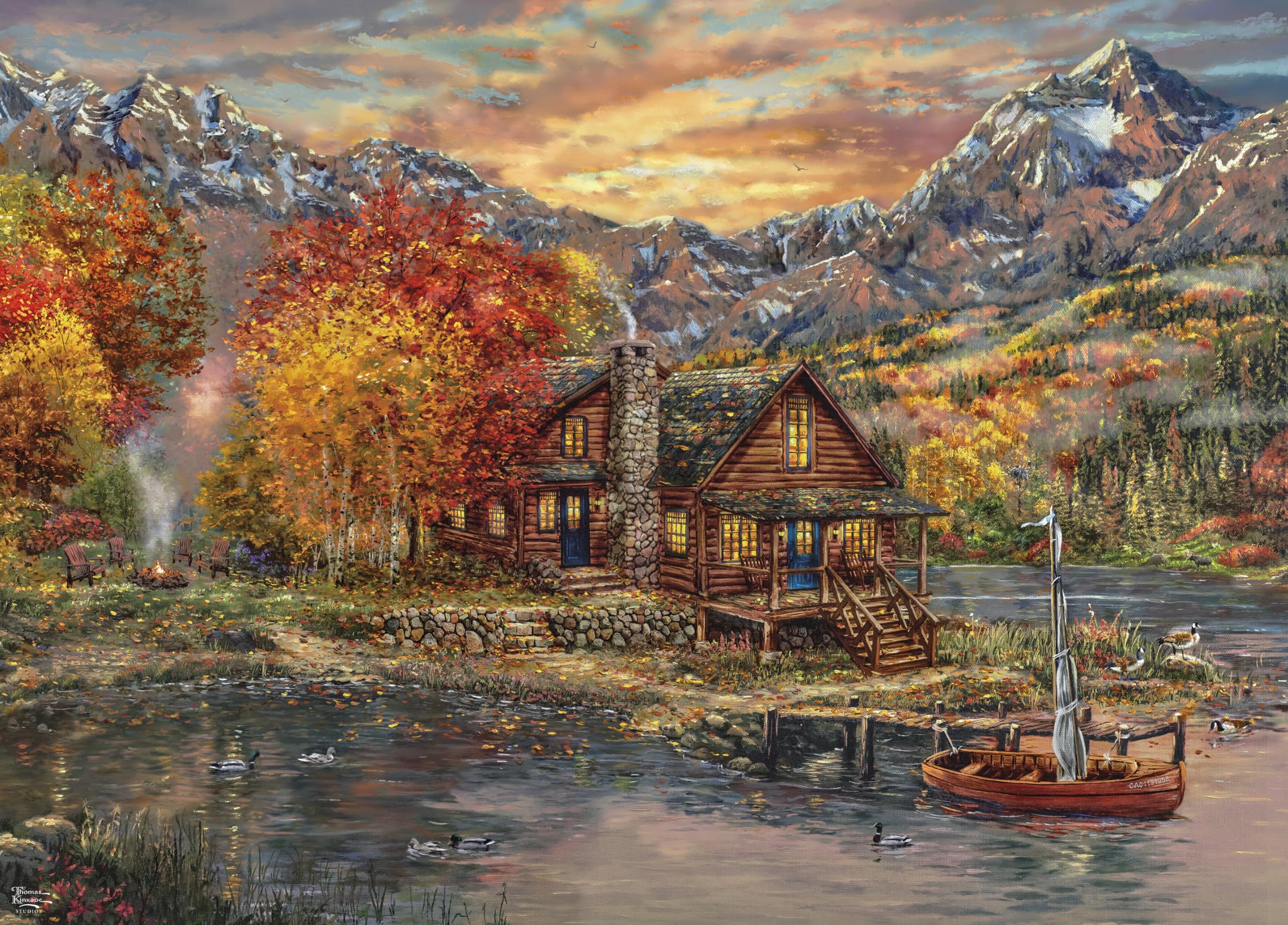 Foto 3 pulgar | Rompecabezas Ceaco Thomas Kinkade A Perfect Fall Day, 1000 Piezas - Venta Internacional.