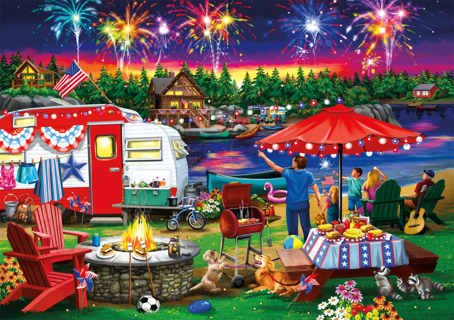Rompecabezas Buffalo Games Fourth By The Lake, 500 Piezas - Venta Internacional.