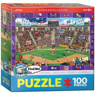 Foto 1 | Rompecabezas Eurographics Baseball Spot Y Encuentra 100 Piezas - Venta Internacional.