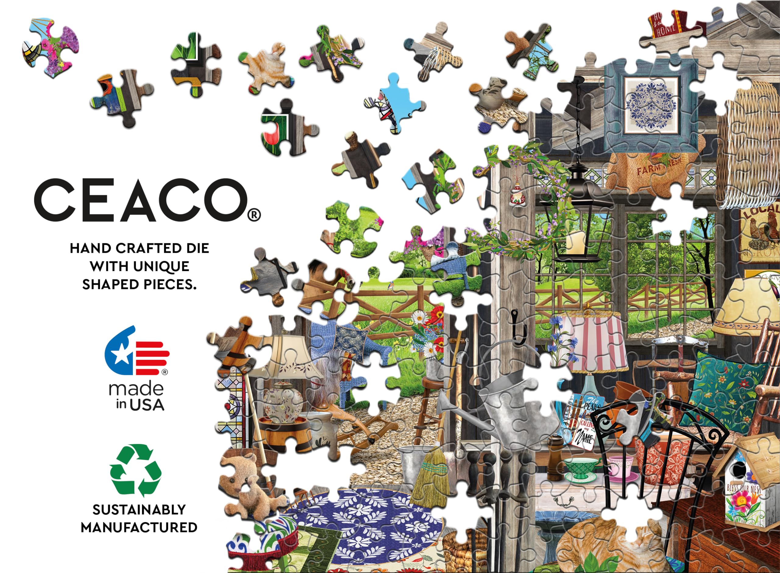 Foto 5 | Rompecabezas Ceaco Tracy Flickinger Antique Barn 1000 Piezas - Venta Internacional.