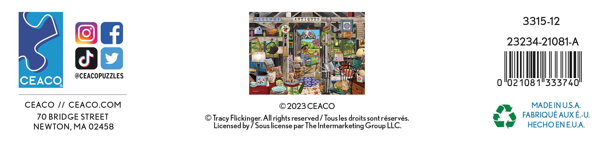 Foto 7 | Rompecabezas Ceaco Tracy Flickinger Antique Barn 1000 Piezas - Venta Internacional.