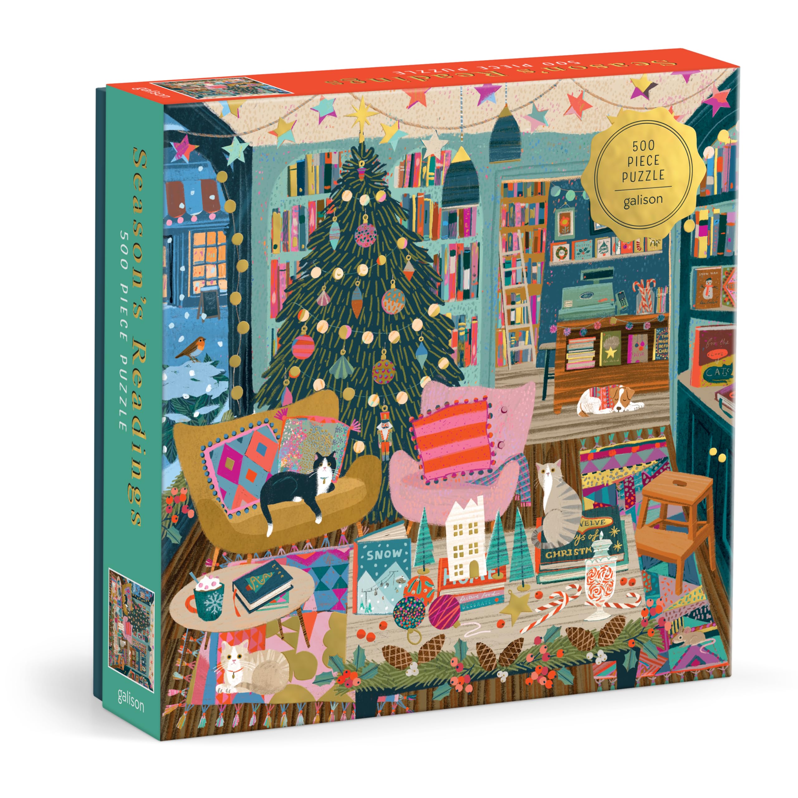 Rompecabezas Galison Season's Reading, 500 Piezas - Venta Internacional.