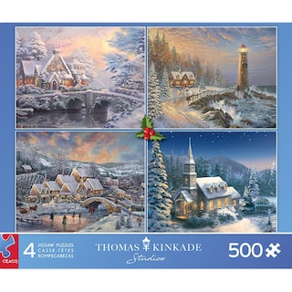 Foto 2 | Rompecabezas Ceaco Thomas Kinkade Holiday De 4 X 500 Piezas - Venta Internacional.