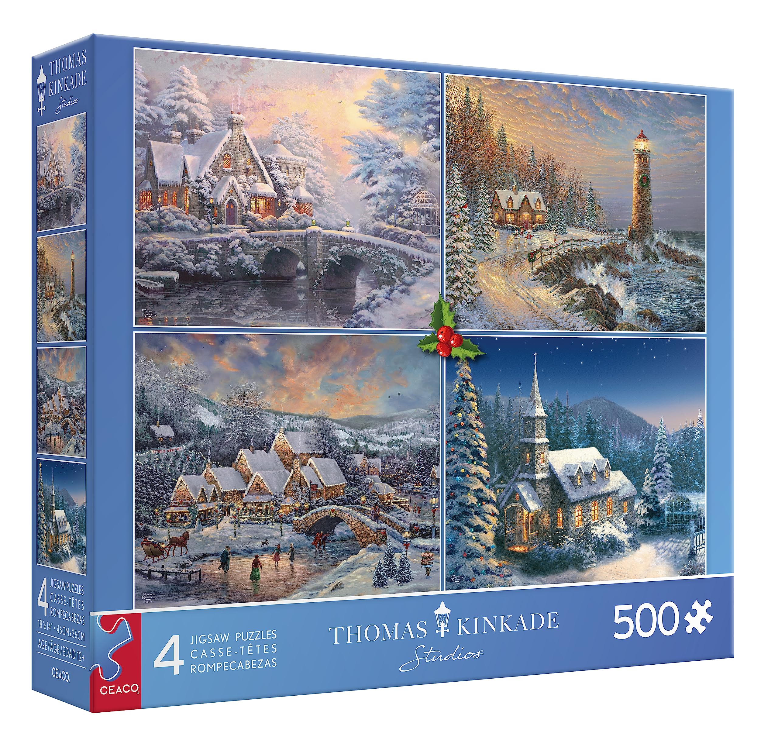 Foto 4 pulgar | Rompecabezas Ceaco Thomas Kinkade Holiday De 4 X 500 Piezas - Venta Internacional.
