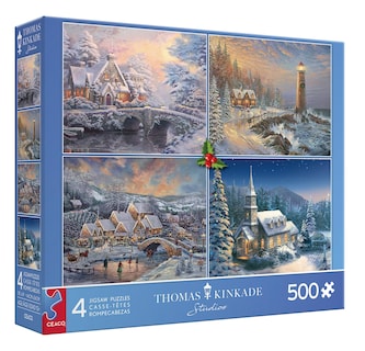 Foto 3 | Rompecabezas Ceaco Thomas Kinkade Holiday De 4 X 500 Piezas - Venta Internacional.