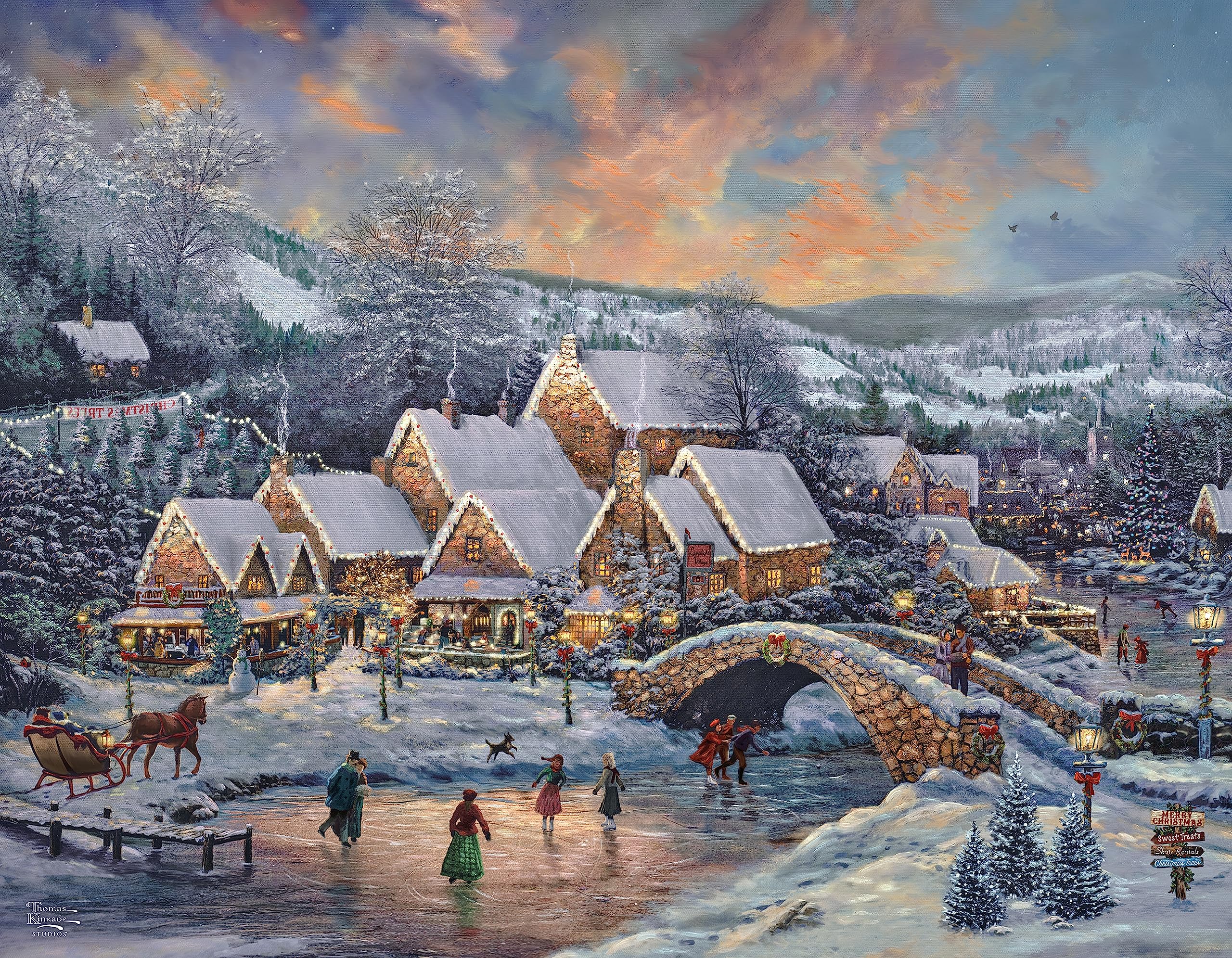 Foto 6 | Rompecabezas Ceaco Thomas Kinkade Holiday De 4 X 500 Piezas - Venta Internacional.