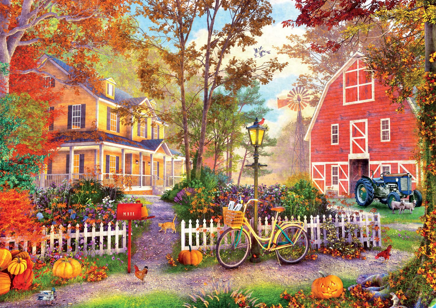 Rompecabezas Buffalo Games Country Life Autumn Farmhouse, 500 Unidades - Venta Internacional.