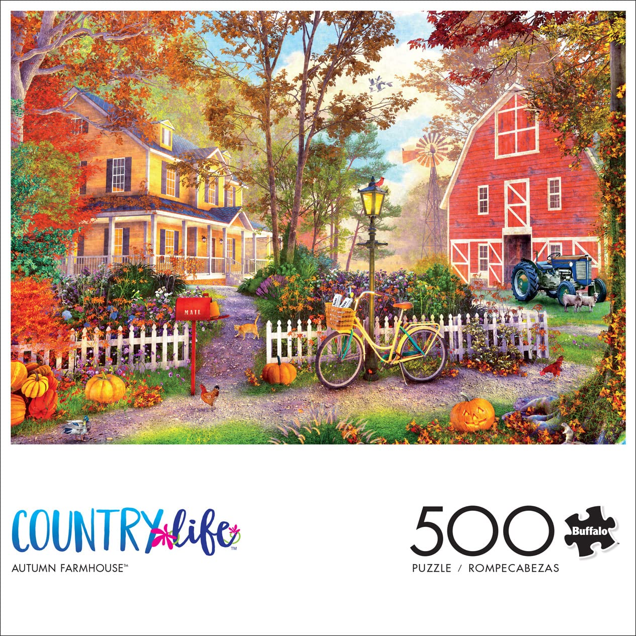 Foto 2 | Rompecabezas Buffalo Games Country Life Autumn Farmhouse, 500 Unidades - Venta Internacional.