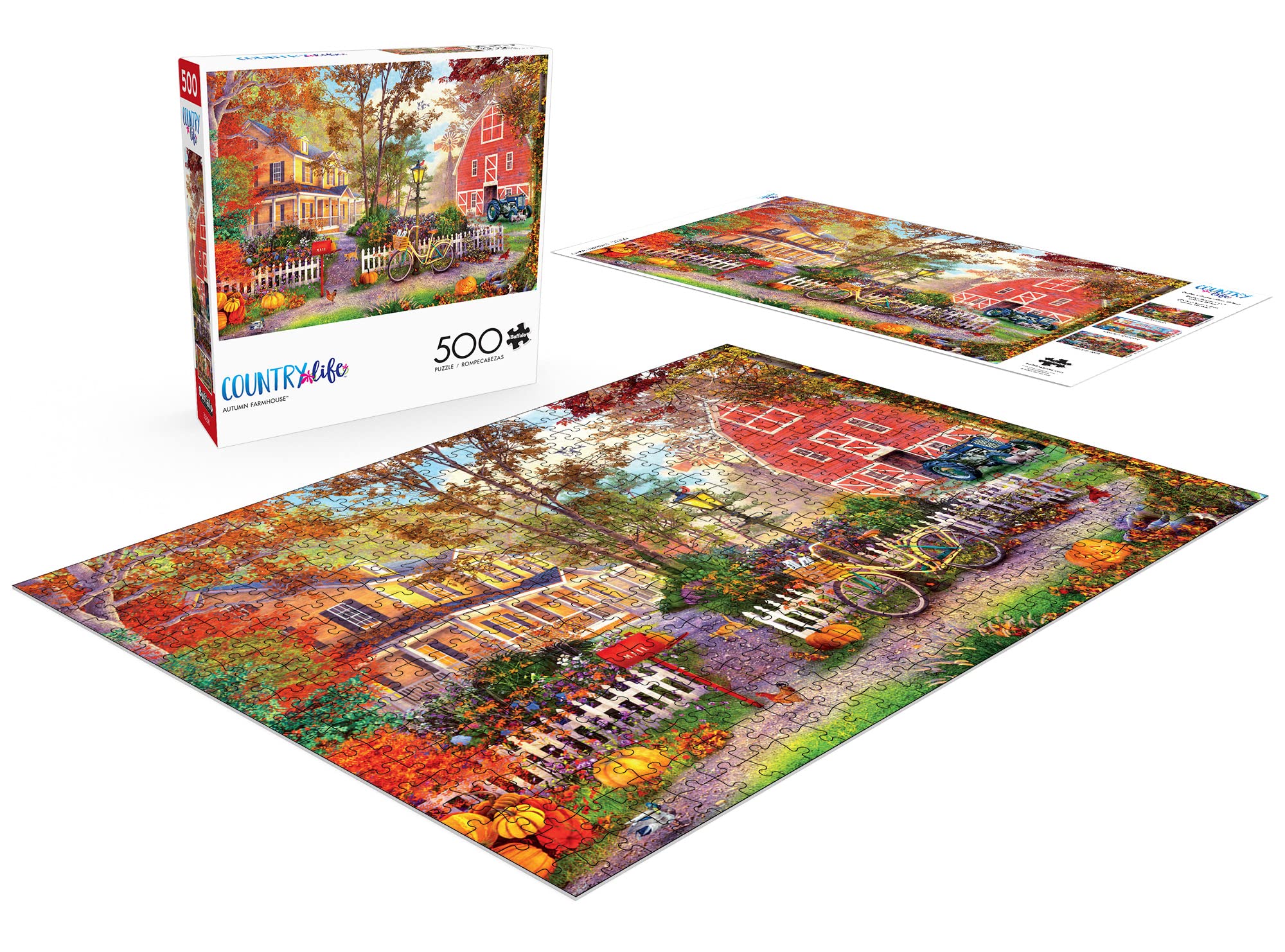 Foto 4 | Rompecabezas Buffalo Games Country Life Autumn Farmhouse, 500 Unidades - Venta Internacional.