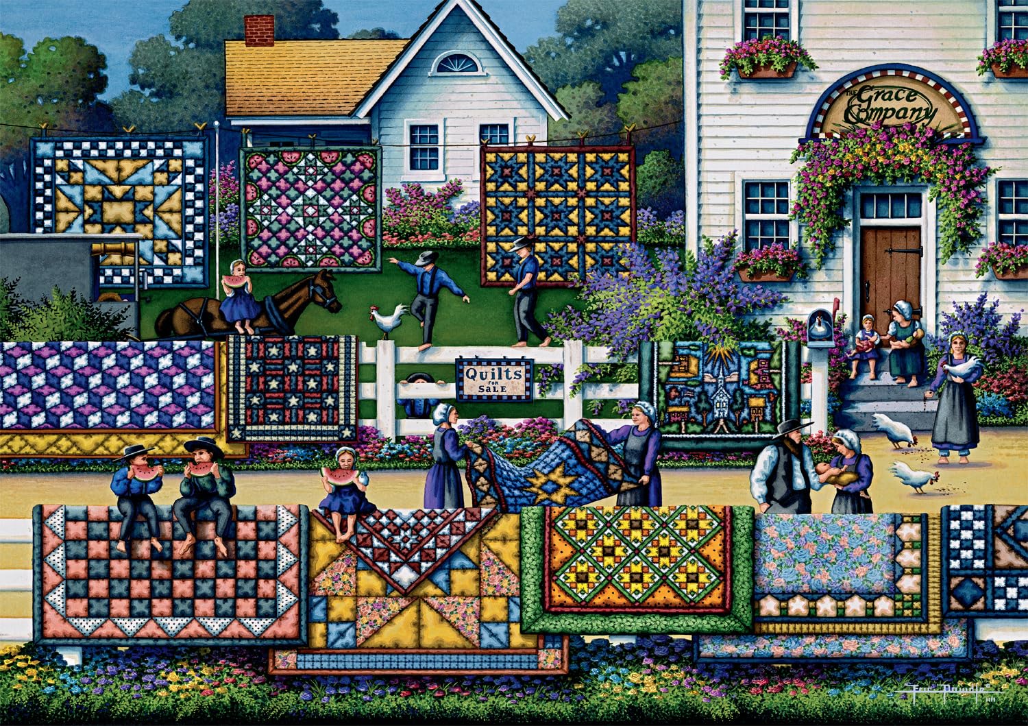 Foto 1 | Puzzle Buffalo Games Dowdle Amish Para Edredones De 300 Piezas - Venta Internacional.