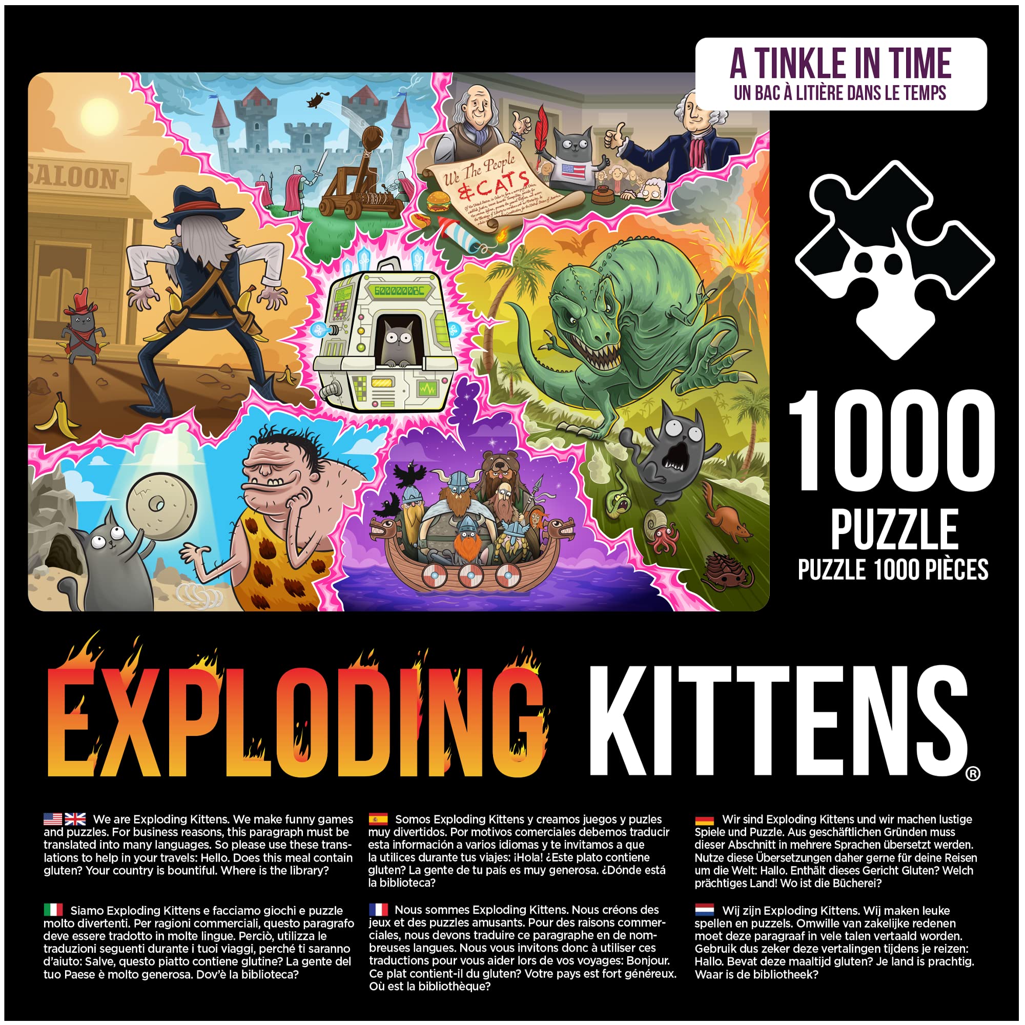 Foto 3 pulgar | Rompecabezas Exploding Kittens Tinkle In Time (1000 Piezas) - Venta Internacional.