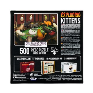 Foto 2 | Rompecabezas Exploding Kittens Cats Jugando A Los Dados, 500 Unidades - Venta Internacional.