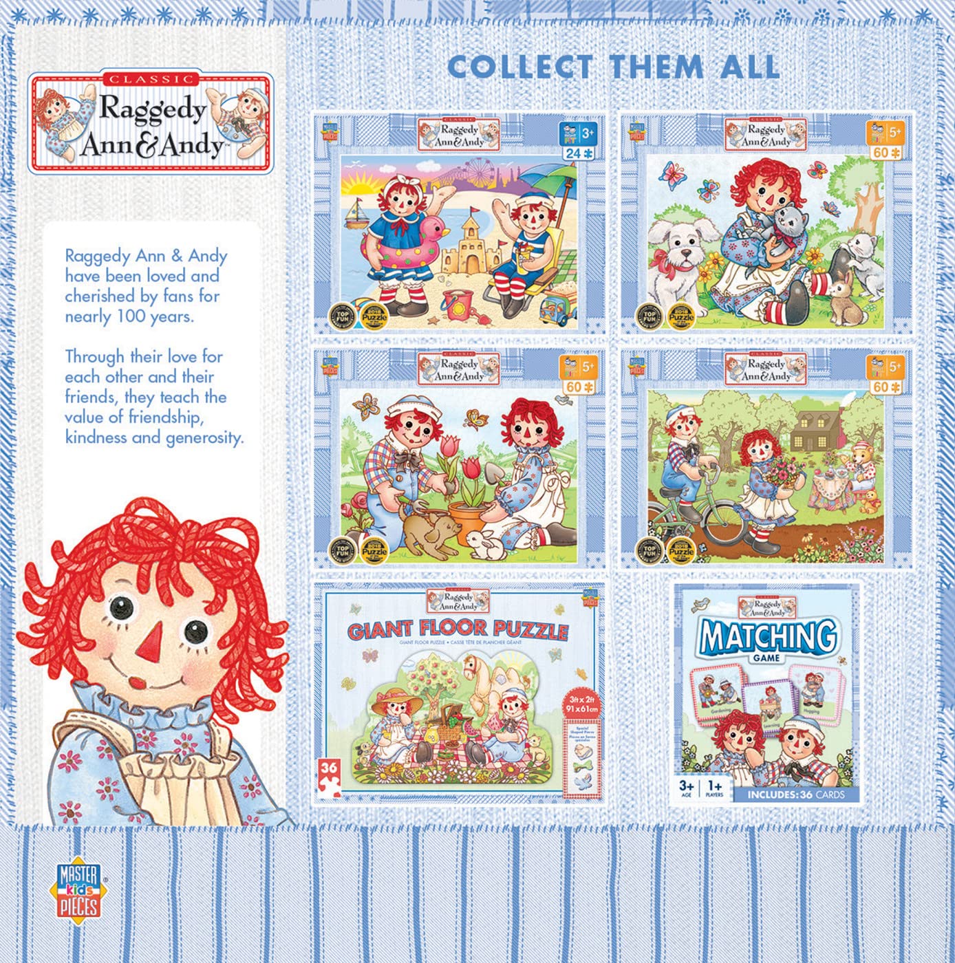 Foto 8 pulgar | Juego De Rompecabezas Masterpieces Raggedy Ann, Paquete De 4 Unidades, 100 Piezas Para Niños - Venta Internacional.