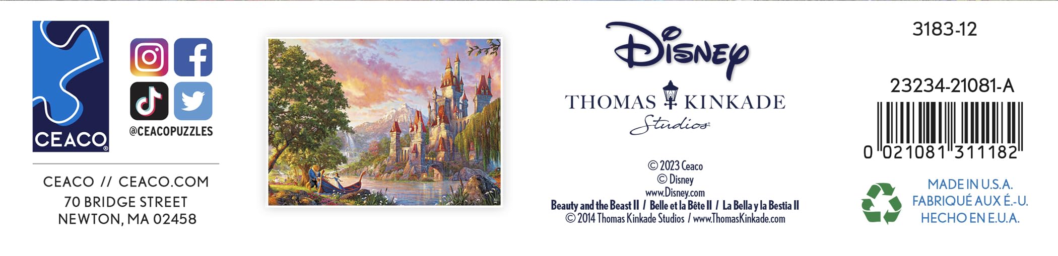 Foto 4 | Rompecabezas Ceaco Thomas Kinkade Disney La Bella Y La Bestia - Venta Internacional.