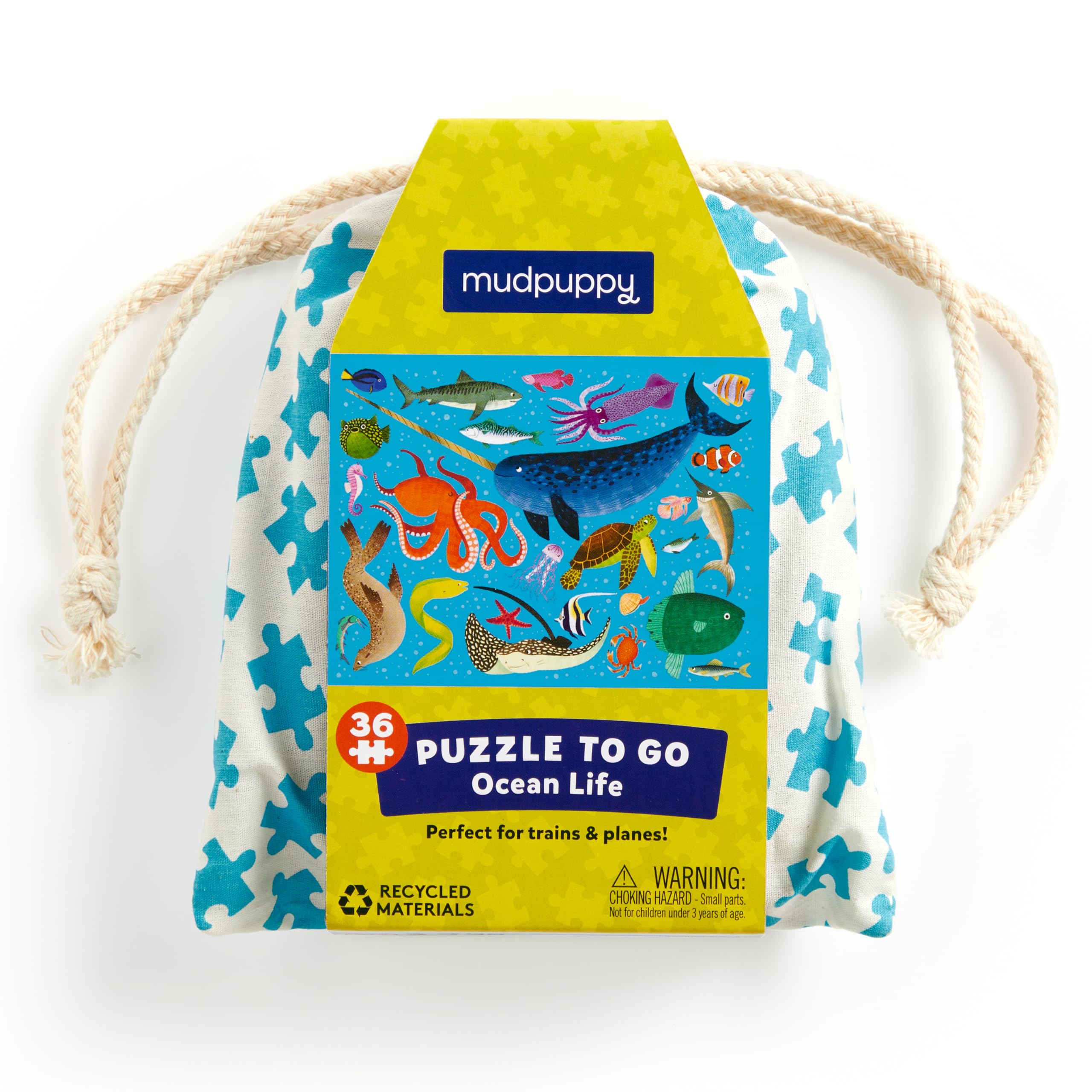 Foto 2 pulgar | Puzzle Mudpuppy Ocean Life 36 Piezas Con Bolsa De Tela Para Niños A Partir De 3 Años - Venta Internacional.