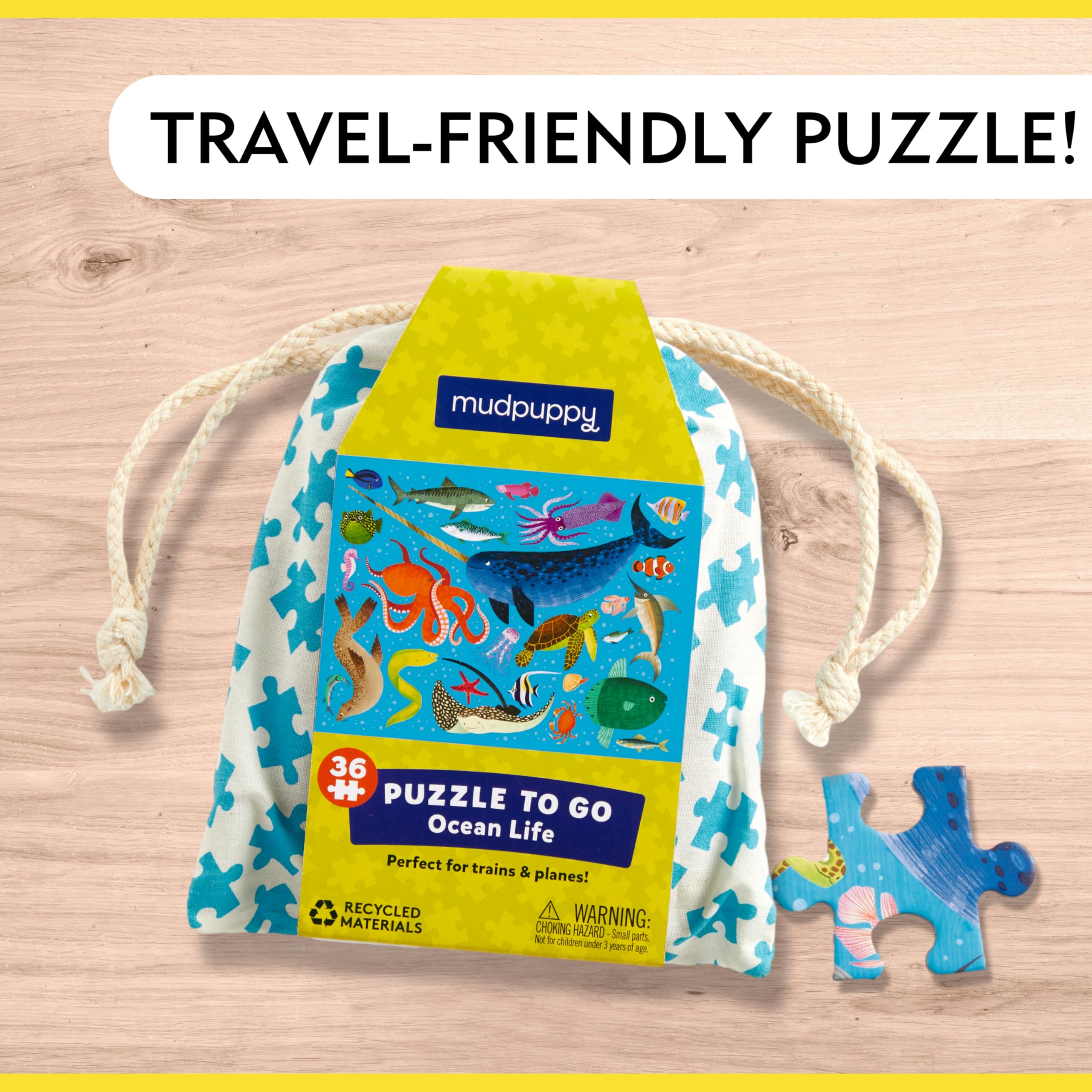 Foto 5 pulgar | Puzzle Mudpuppy Ocean Life 36 Piezas Con Bolsa De Tela Para Niños A Partir De 3 Años - Venta Internacional.