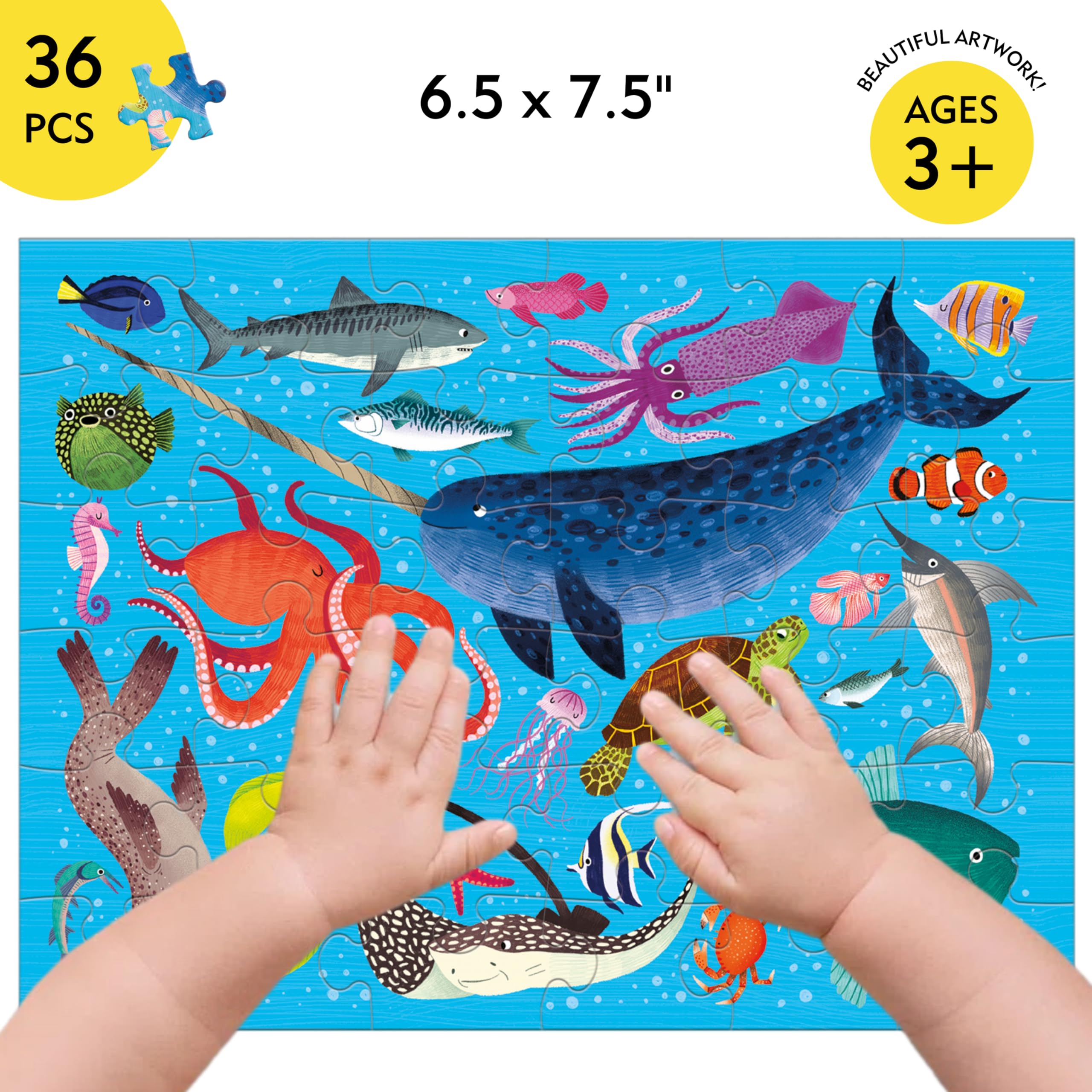 Foto 6 pulgar | Puzzle Mudpuppy Ocean Life 36 Piezas Con Bolsa De Tela Para Niños A Partir De 3 Años - Venta Internacional.