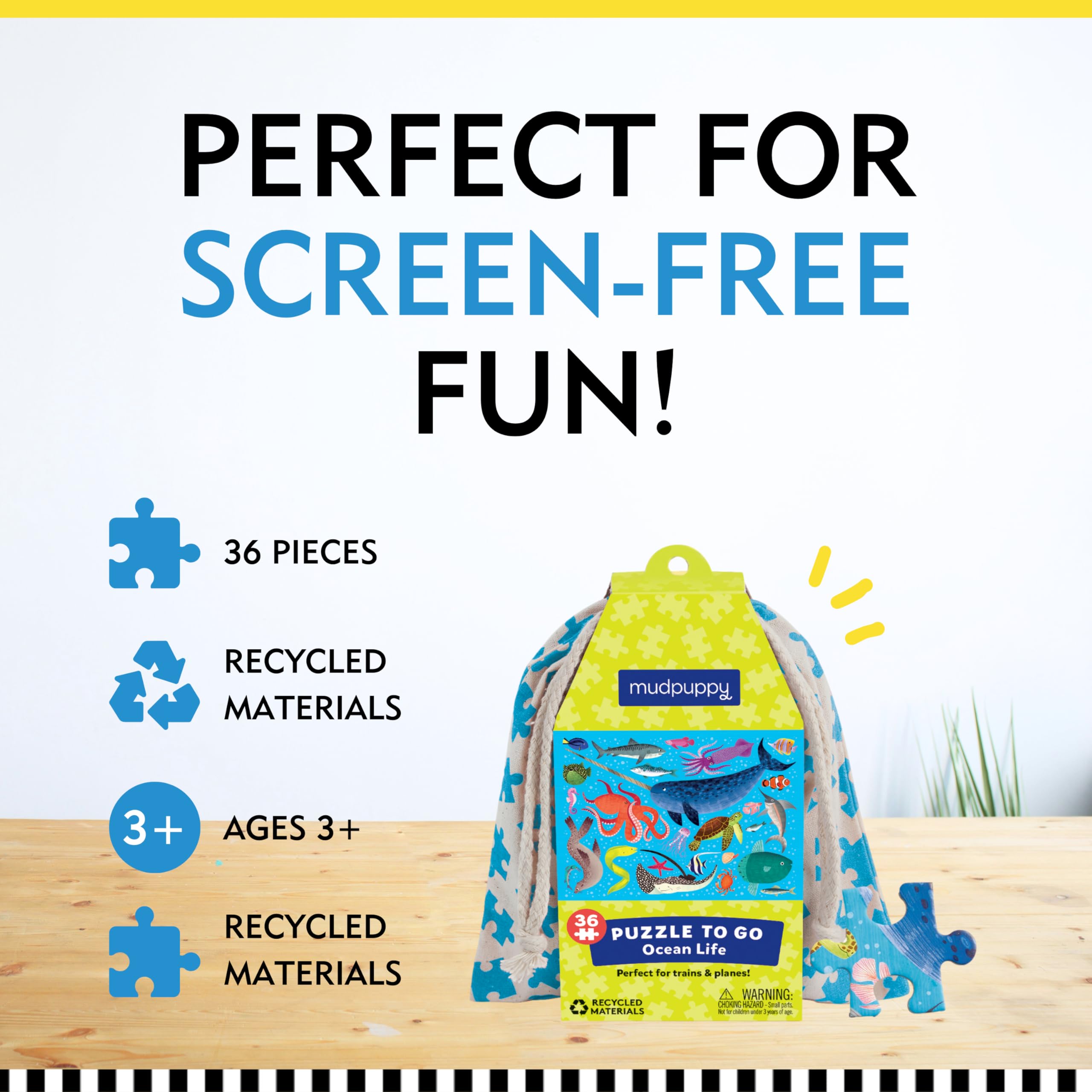 Foto 7 | Puzzle Mudpuppy Ocean Life 36 Piezas Con Bolsa De Tela Para Niños A Partir De 3 Años - Venta Internacional.