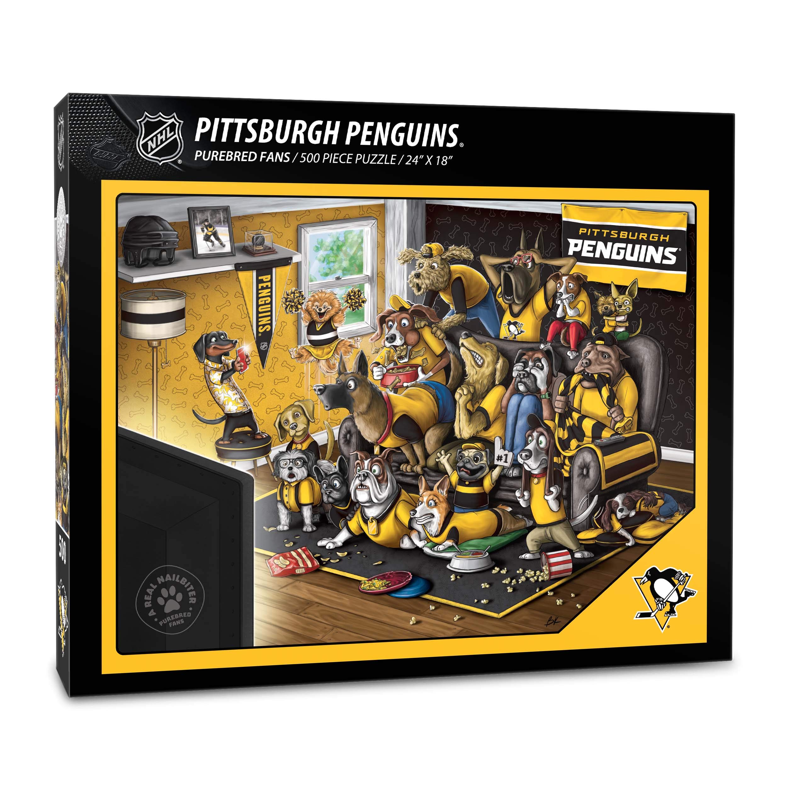 Foto 2 pulgar | Puzzle Youthefan Nhl Pittsburgh Penguins Purebred Fans, 500 Unidades - Venta Internacional.