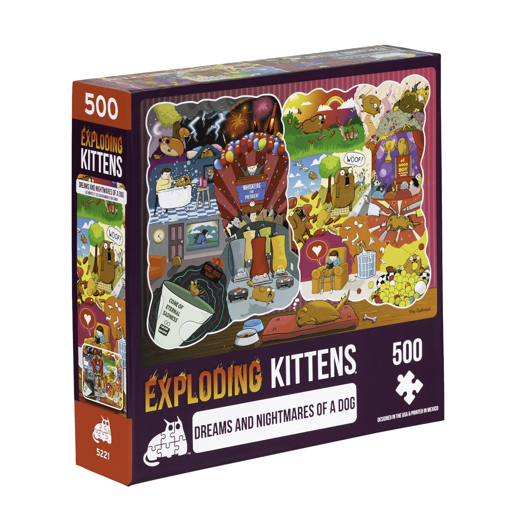 Puzle Exploding Kittens: Los Sueños Y Las Pesadillas, 500 Piezas - Venta Internacional.