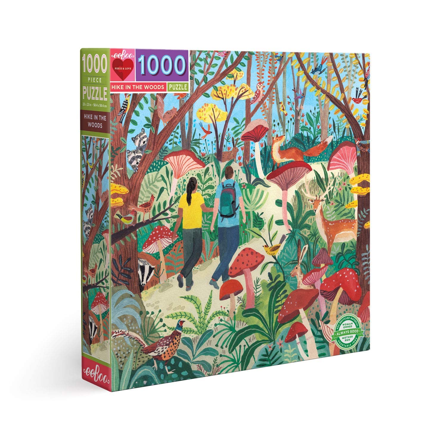 Rompecabezas Eeboo Piece And Love Hike In The Woods, 1000 Unidades - Venta Internacional.