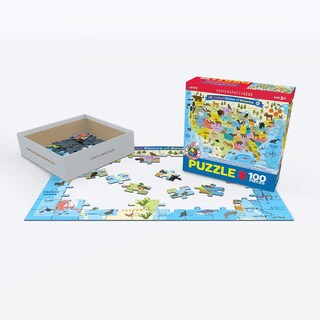 Foto 3 | Puzzle Eurographics: Mapa Ilustrado De Los Estados Unidos, 100 Unidades - Venta Internacional.