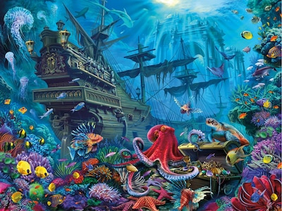Foto 1 | Rompecabezas Ceaco Undersea Glow De 750 Piezas Con Brillo En La Oscuridad - Venta Internacional.