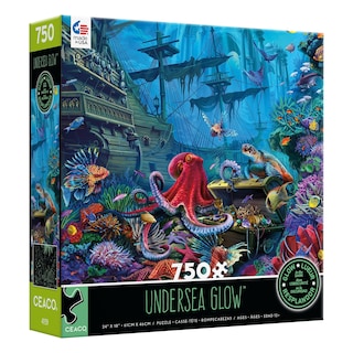 Foto 4 | Rompecabezas Ceaco Undersea Glow De 750 Piezas Con Brillo En La Oscuridad - Venta Internacional.