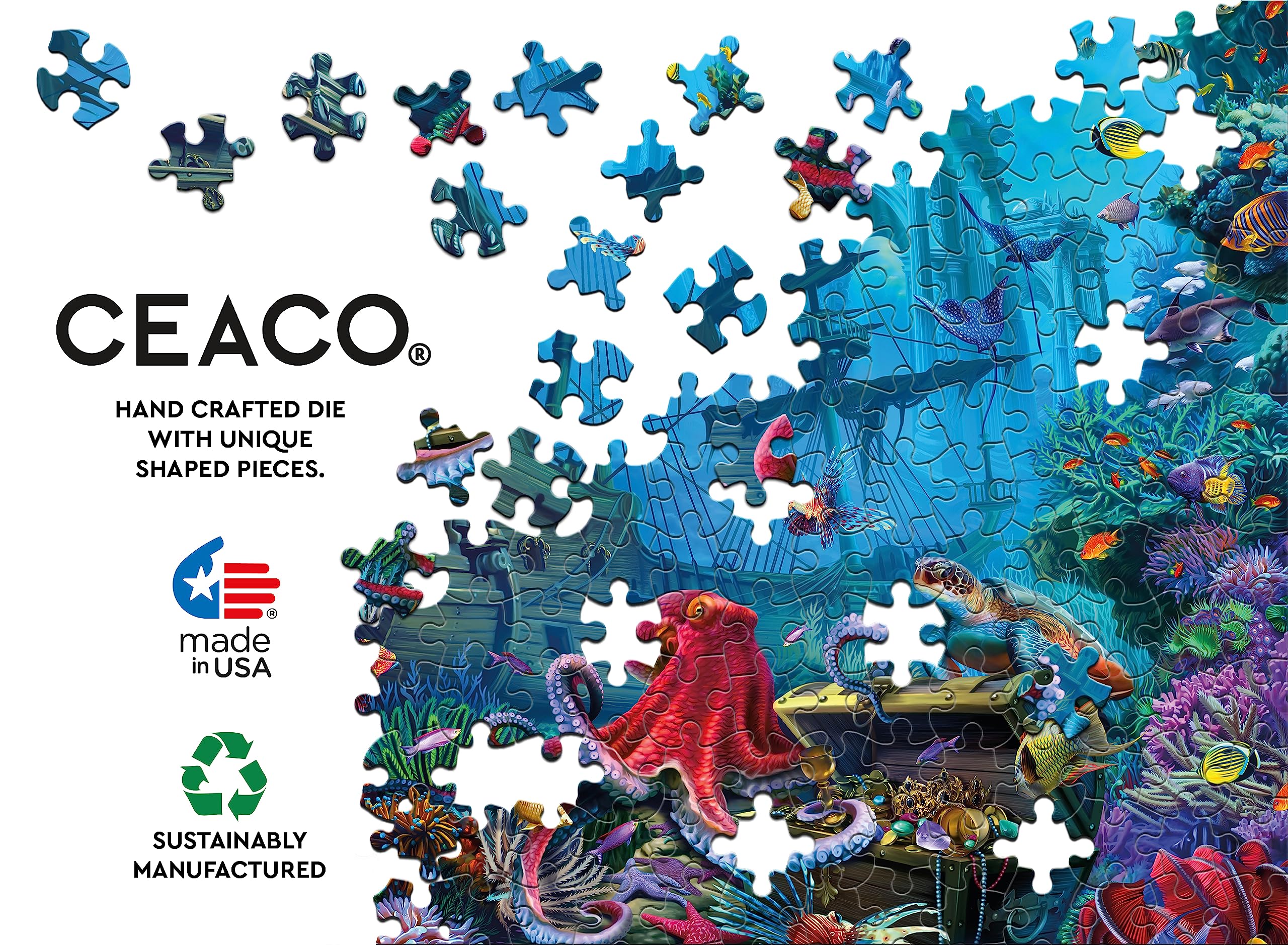 Foto 6 | Rompecabezas Ceaco Undersea Glow De 750 Piezas Con Brillo En La Oscuridad - Venta Internacional.