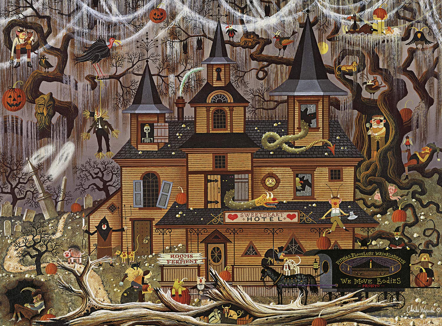 Foto 1 | Rompecabezas Buffalo Games Trick Or Treat Hotel 1000 Piezas - Venta Internacional.