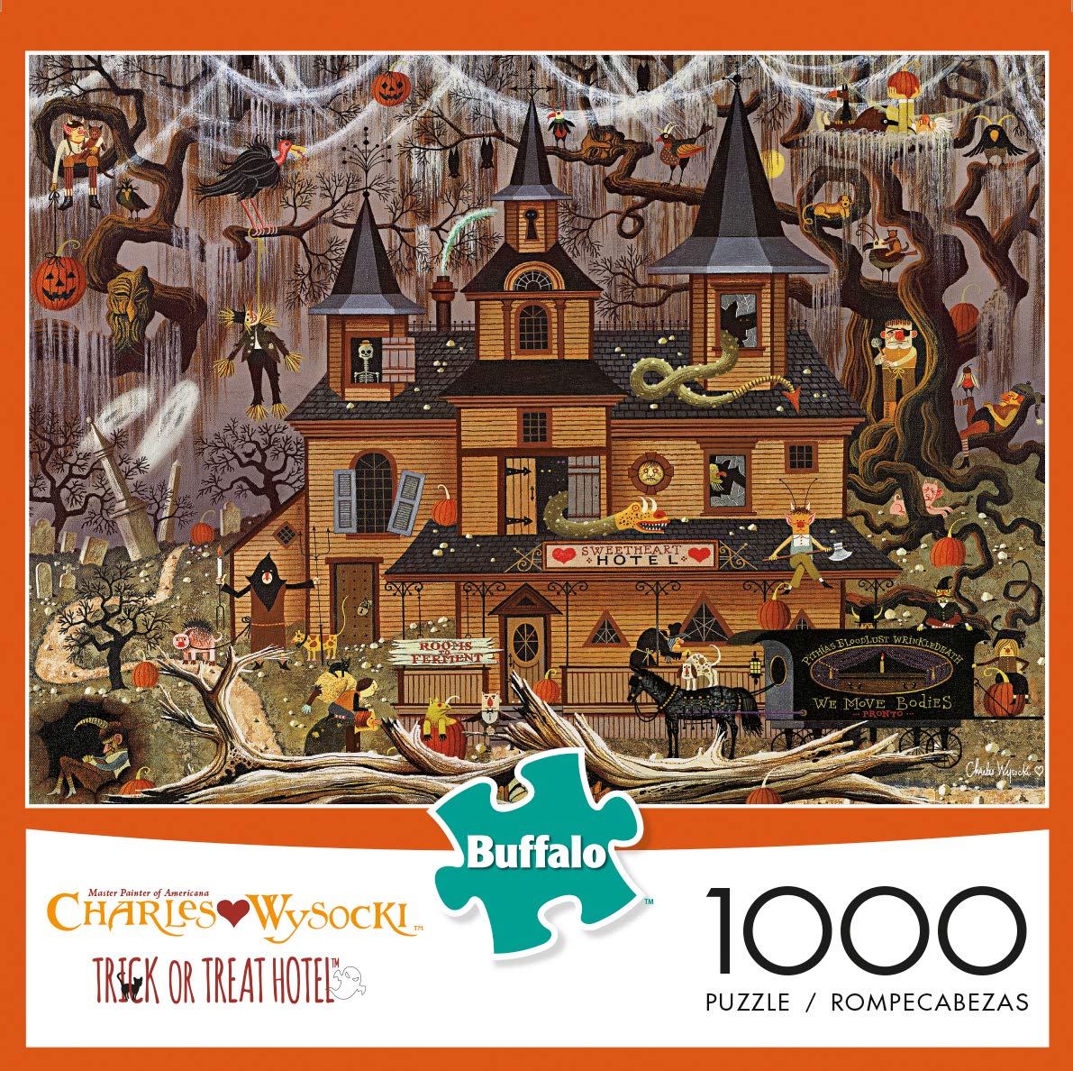 Foto 3 pulgar | Rompecabezas Buffalo Games Trick Or Treat Hotel 1000 Piezas - Venta Internacional.