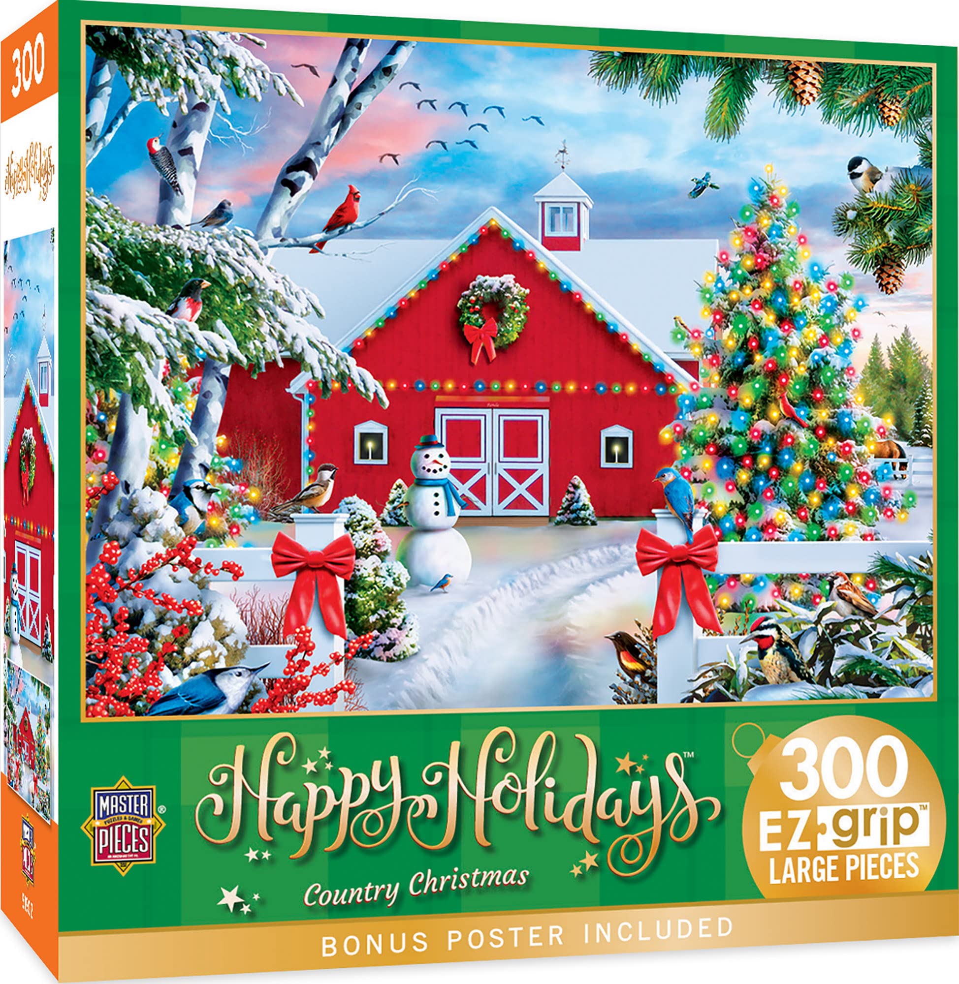 Rompecabezas Masterpieces Country Christmas 300 Piezas - Venta Internacional.