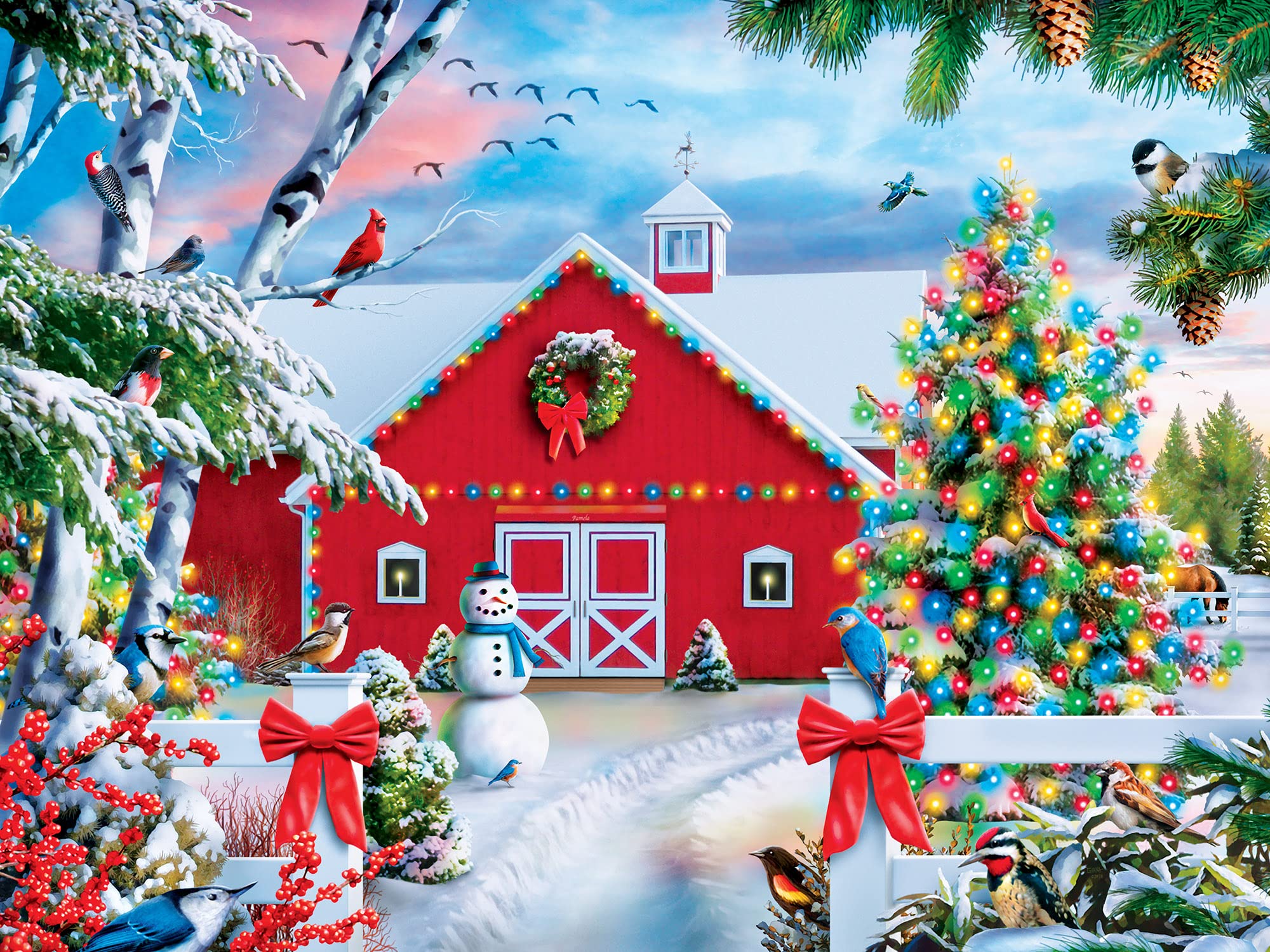 Foto 2 | Rompecabezas Masterpieces Country Christmas 300 Piezas - Venta Internacional.