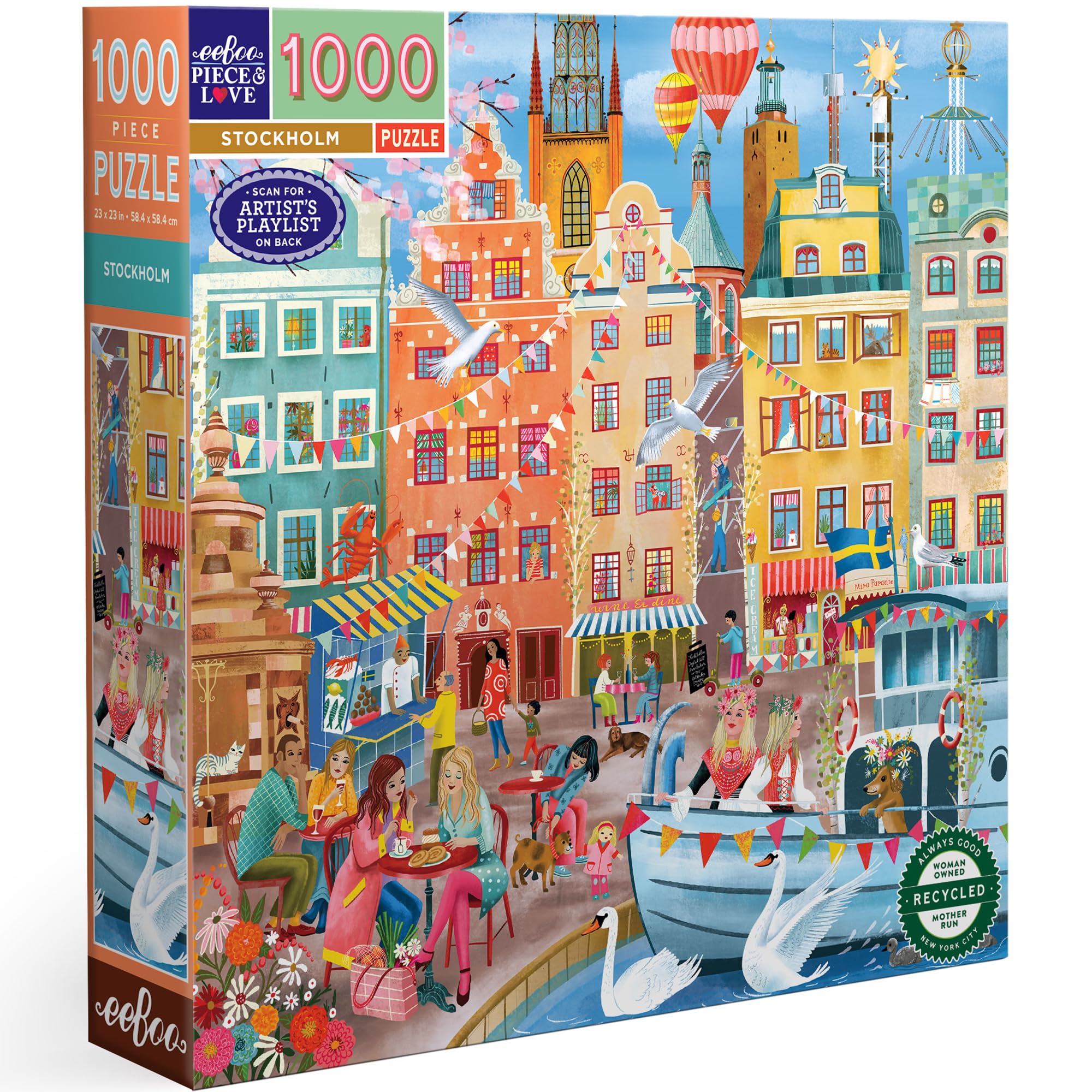 Puzzle Eboo Piece & Love: Estocolmo 1000 Piezas - Venta Internacional.