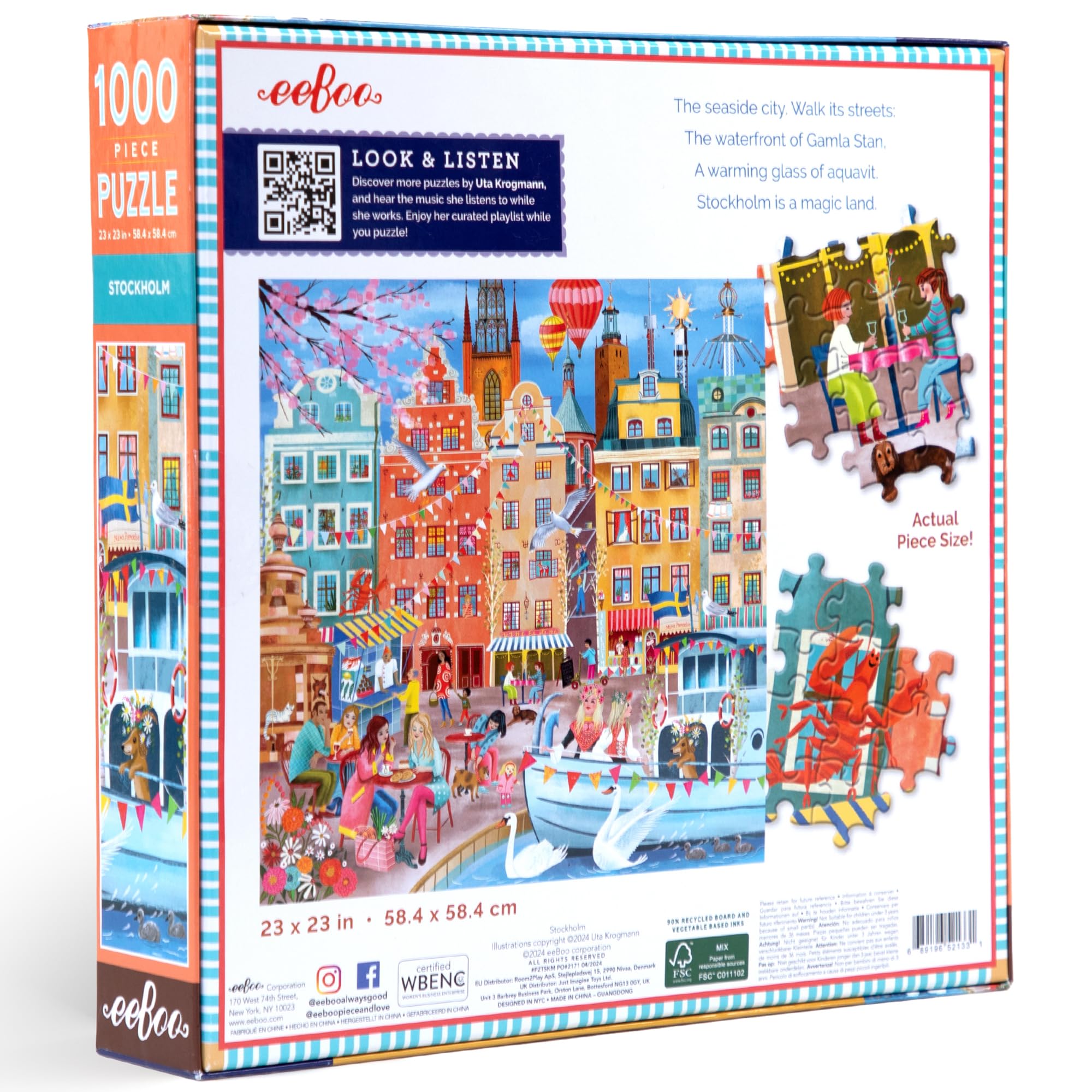 Foto 2 | Puzzle Eboo Piece & Love: Estocolmo 1000 Piezas - Venta Internacional.